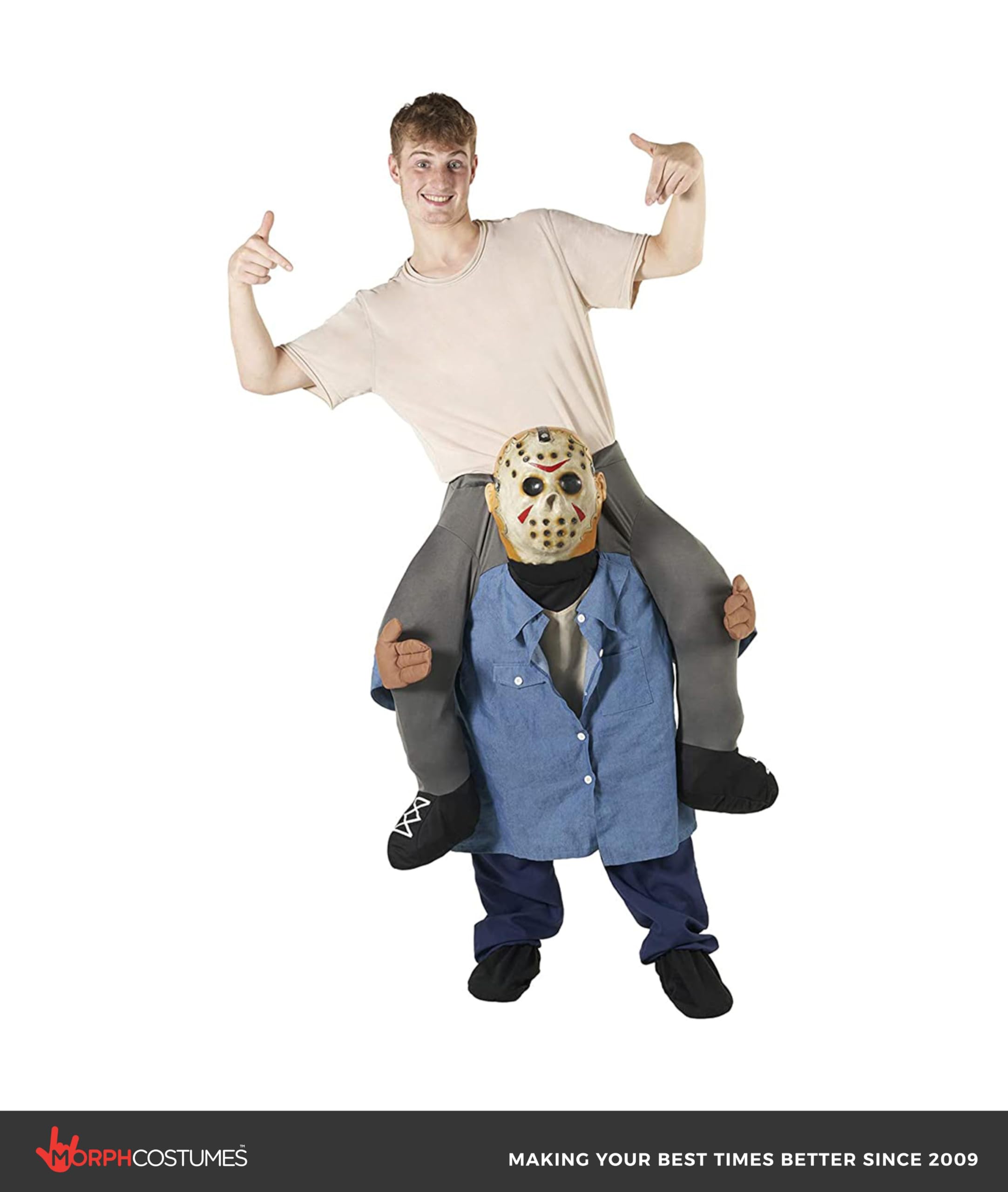Morph Serial Killer Piggyback Costume Adult, Piggy Back Costume Adult, Killer Halloween Costumes for Men - Image 2