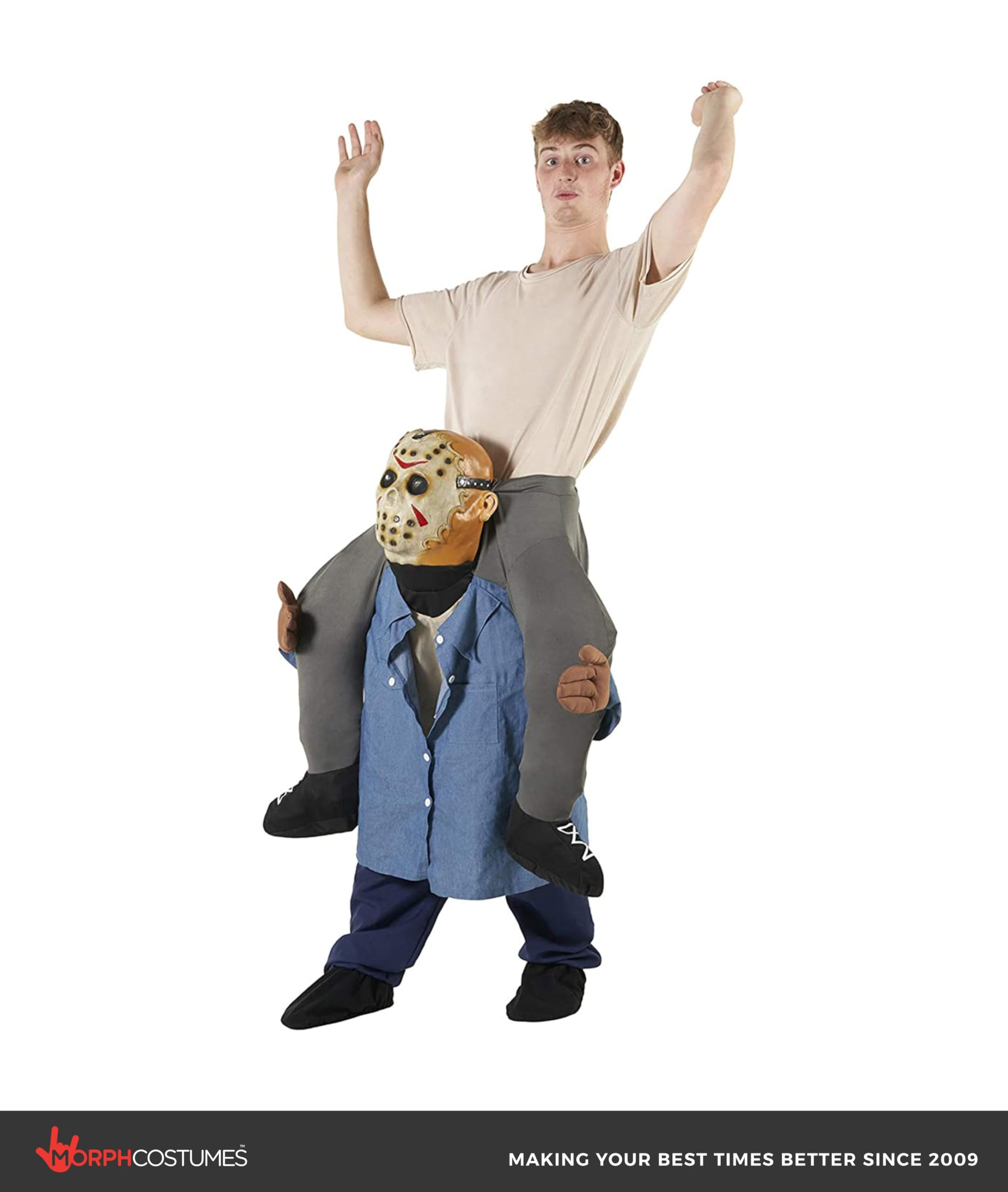Morph Serial Killer Piggyback Costume Adult, Piggy Back Costume Adult, Killer Halloween Costumes for Men - Image 3
