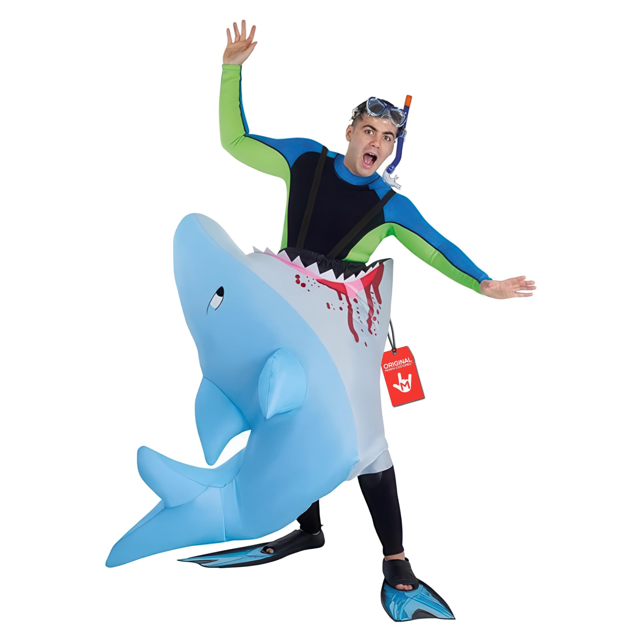 Morph Shark Costume Adult, Inflatable Shark Costume, Inflatable Costumes Adult, Blow Up Costumes for Adults