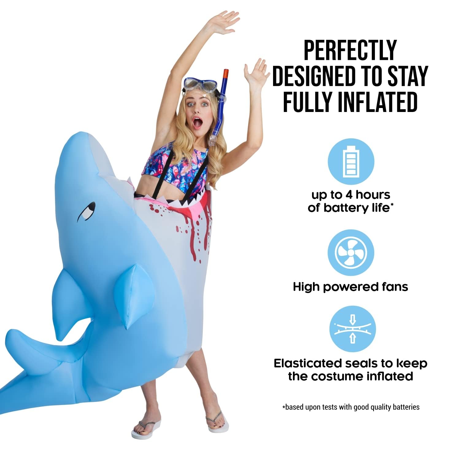Morph Shark Costume Adult, Inflatable Shark Costume, Inflatable Costumes Adult, Blow Up Costumes for Adults - Image 2