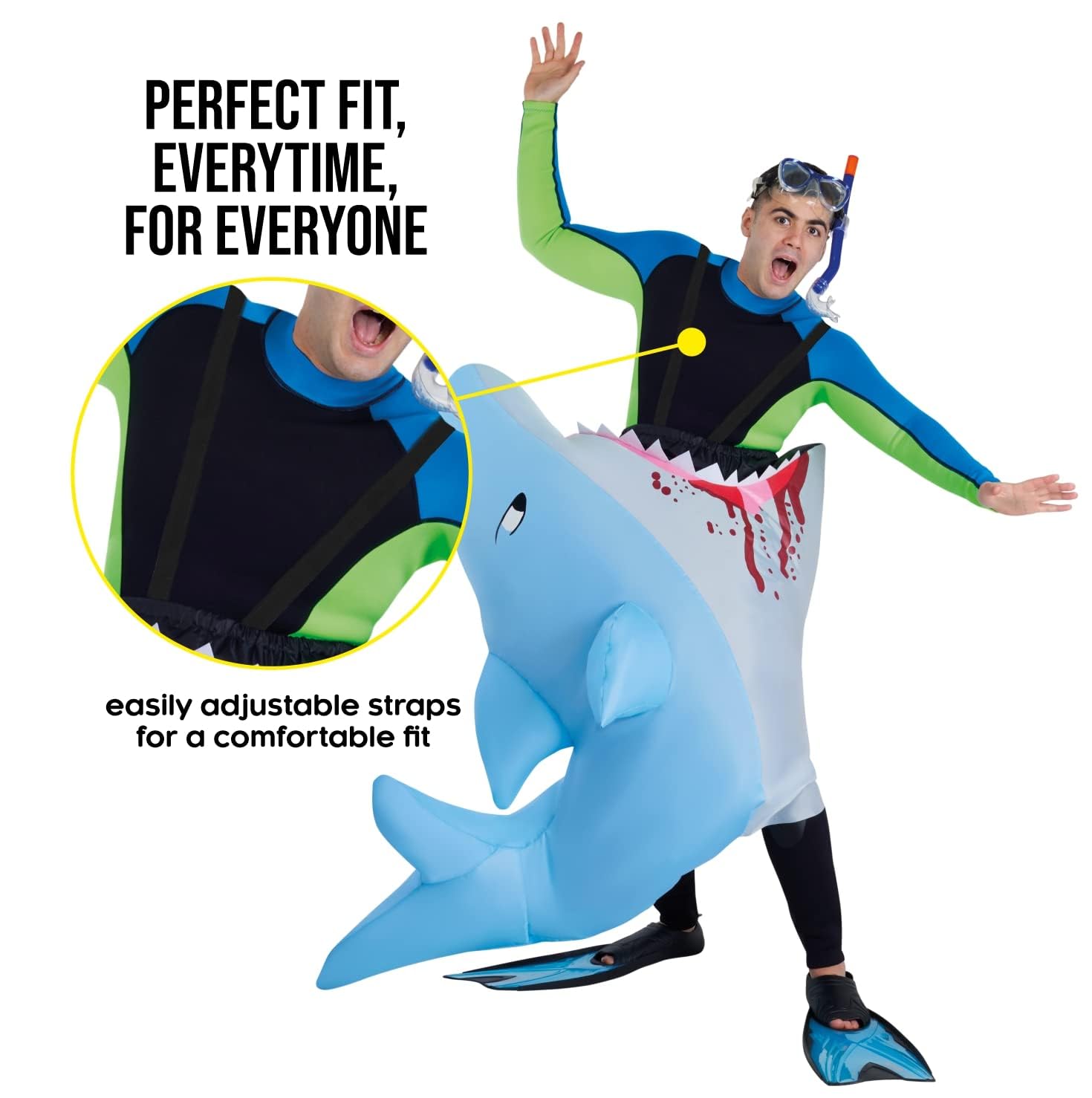 Morph Shark Costume Adult, Inflatable Shark Costume, Inflatable Costumes Adult, Blow Up Costumes for Adults - Image 3