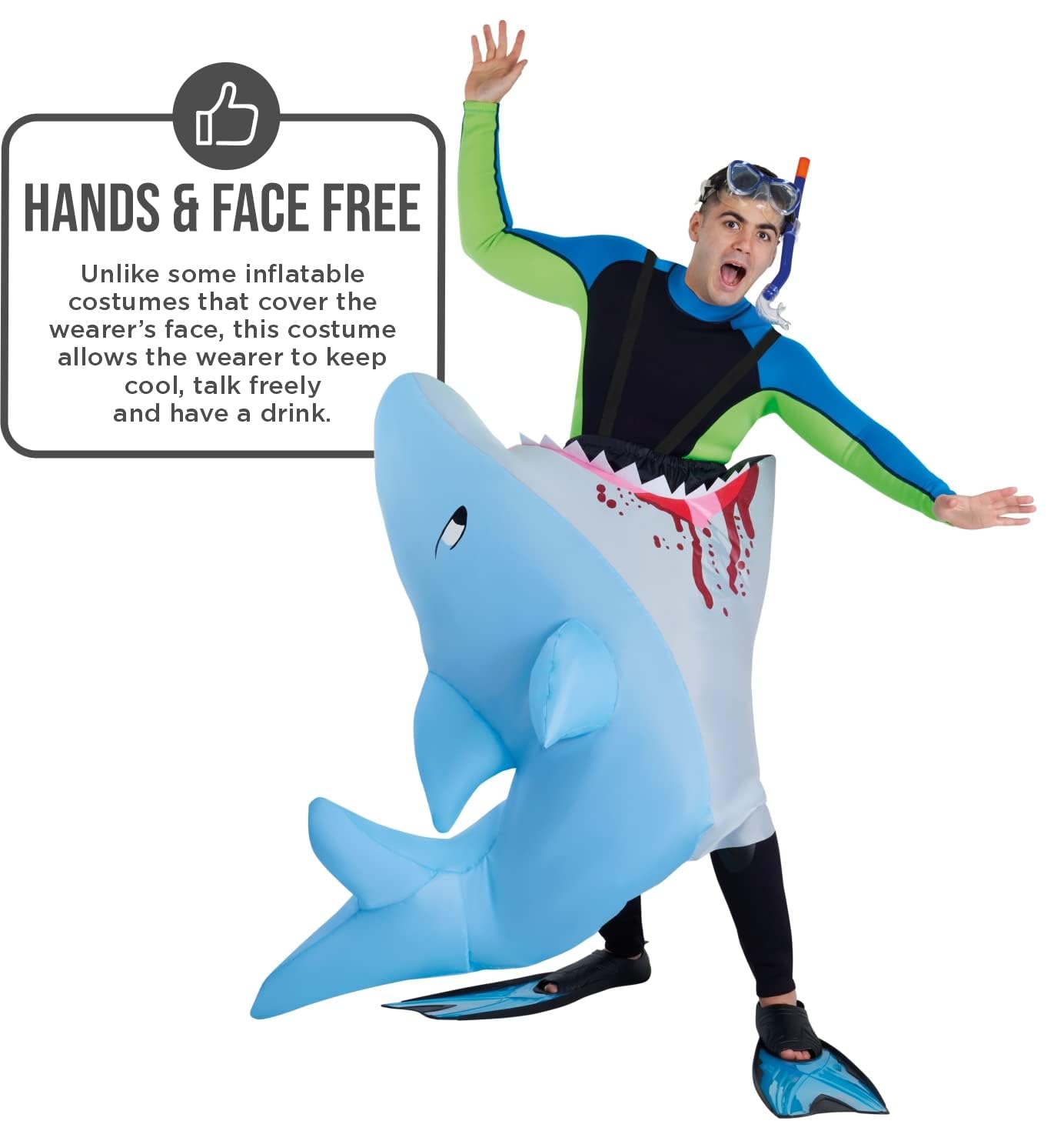 Morph Shark Costume Adult, Inflatable Shark Costume, Inflatable Costumes Adult, Blow Up Costumes for Adults - Image 5