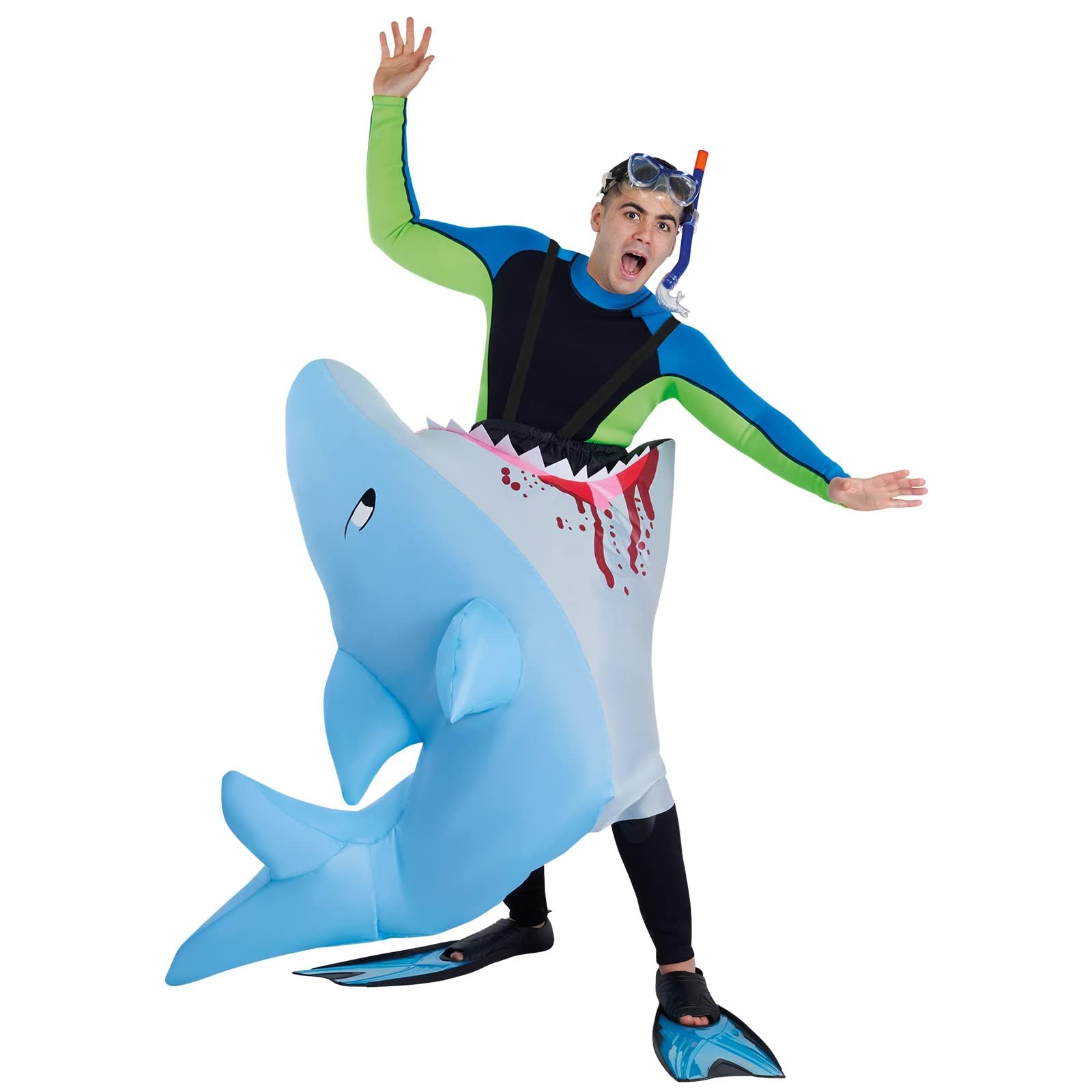 Morph Shark Costume Adult, Inflatable Shark Costume, Inflatable Costumes Adult, Blow Up Costumes for Adults - Image 7