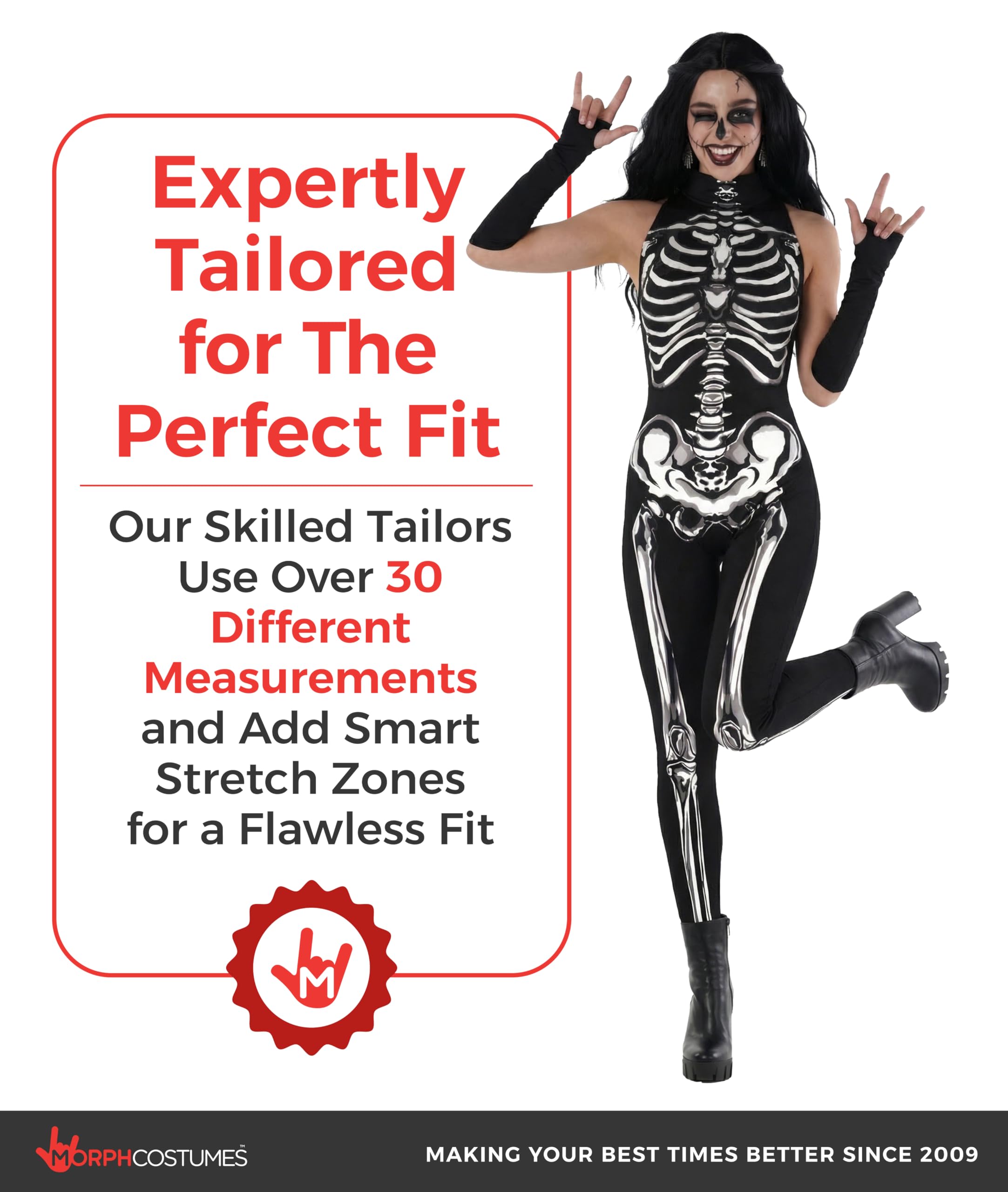 Morph Skeleton Costume Jumpsuit for Women, Skeleton Spandex Bodysuit, Womans Catsuit, Womens Halloween Costumes Adult - Image 4