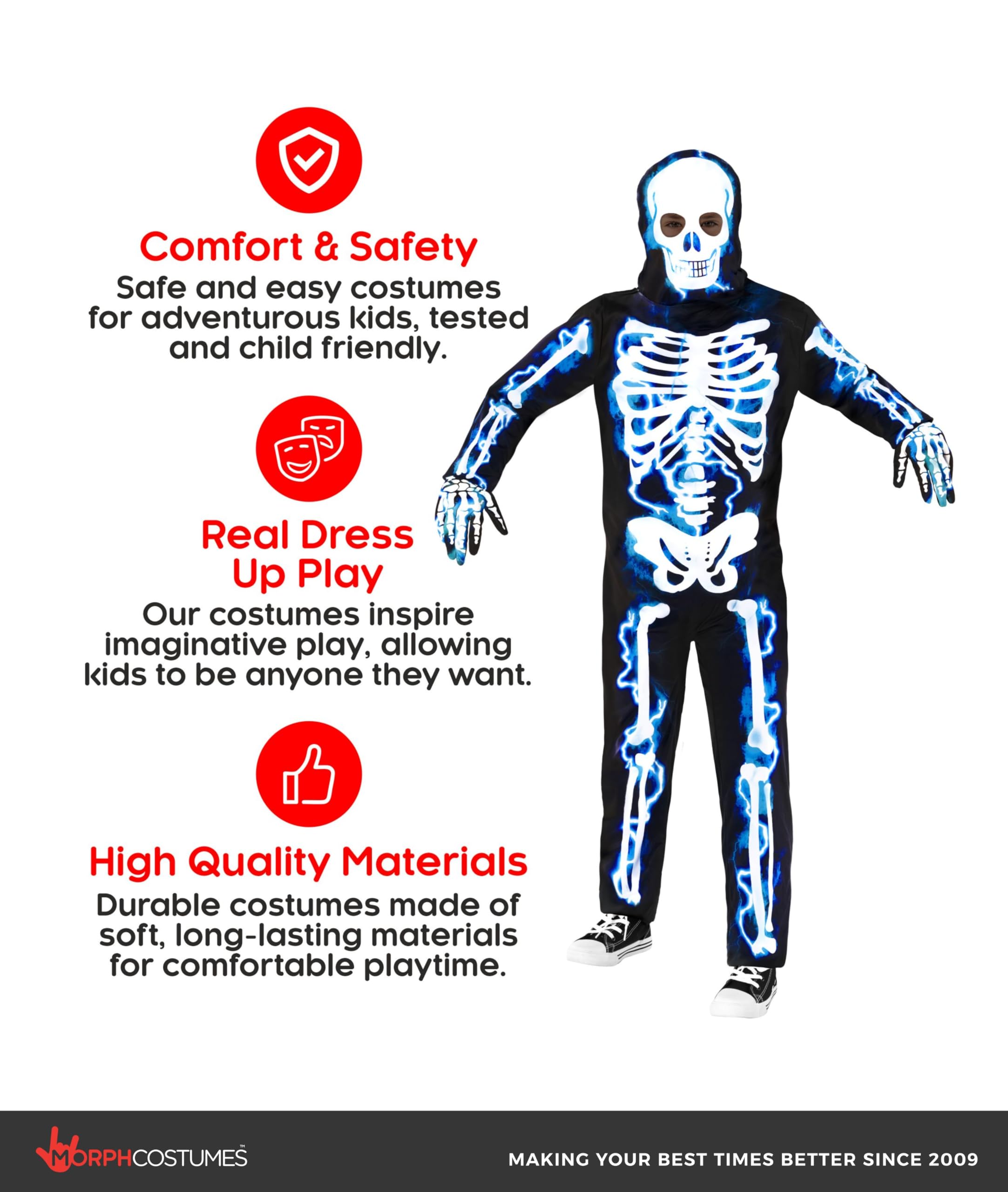 Morph Skeleton Costume Kids, Skeleton Costumes Boys, Boys Halloween Costume, Halloween Costumes For Kids - Image 4
