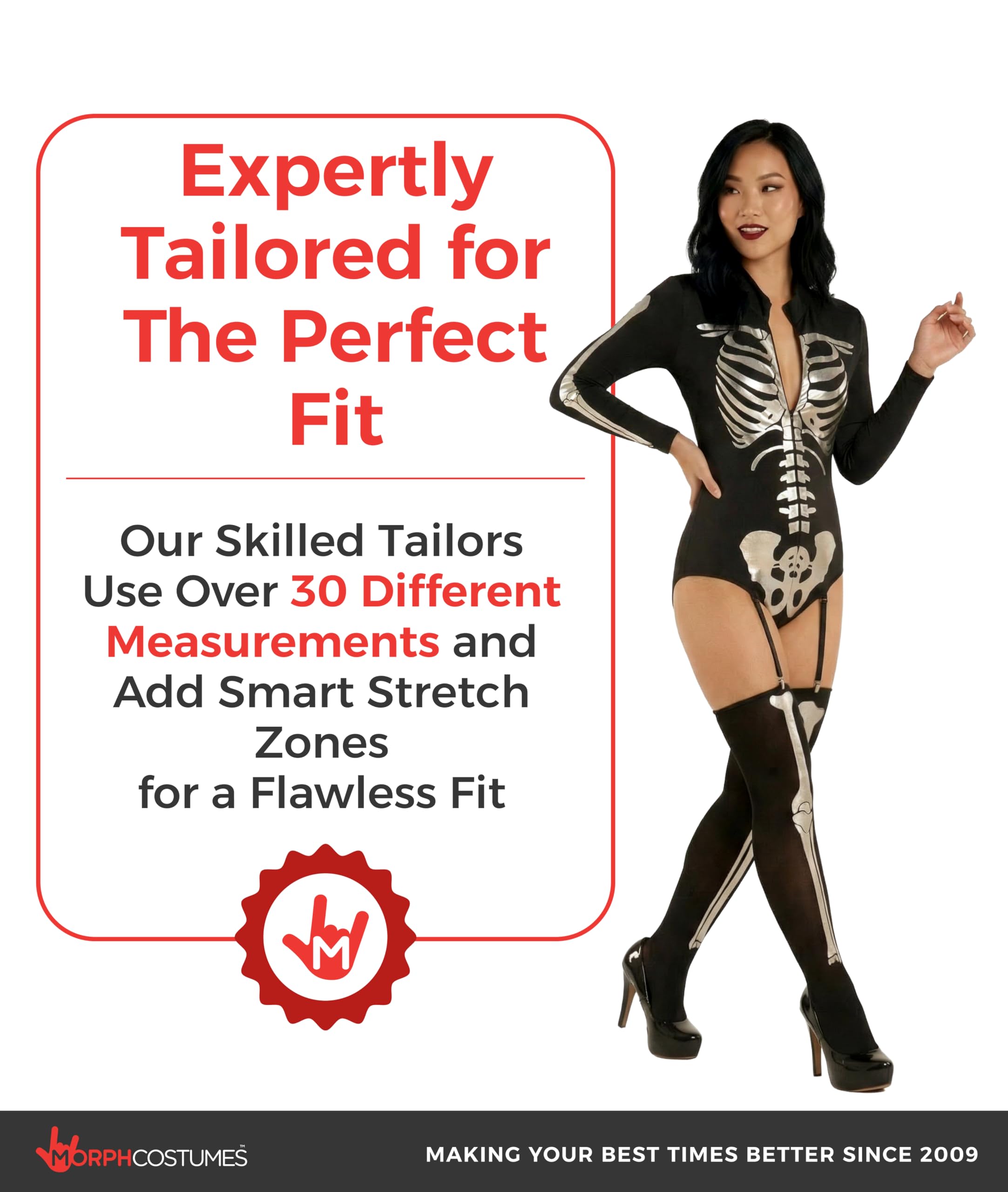 Morph Skeleton Costume Women, Halloween Skeleton Bodysuit For Women, Womens Halloween Costumes - Image 4