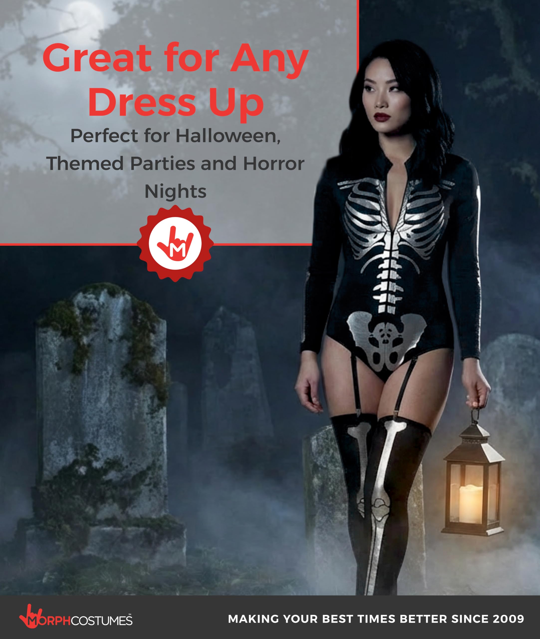 Morph Skeleton Costume Women, Halloween Skeleton Bodysuit For Women, Womens Halloween Costumes - Image 6