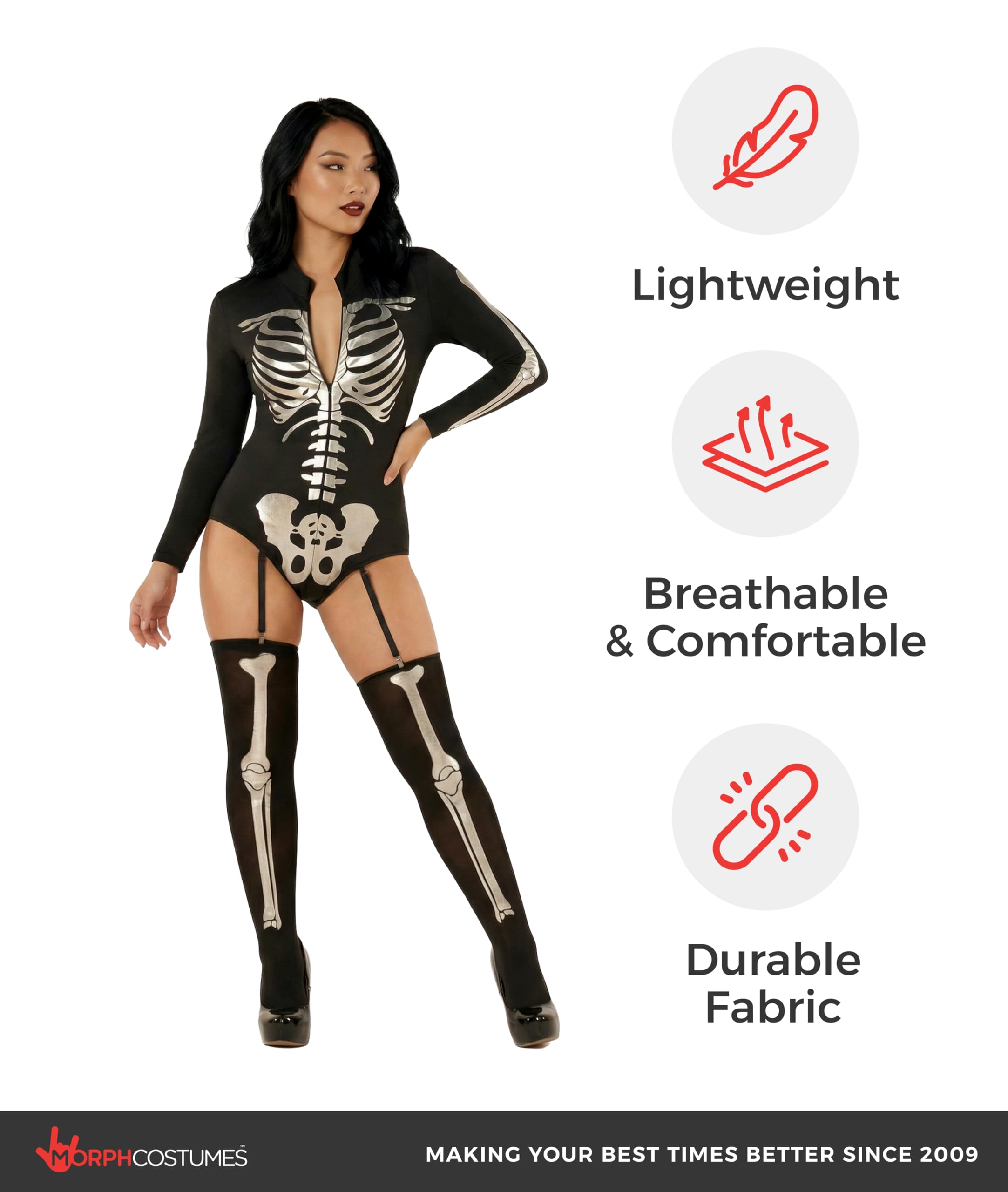 Morph Skeleton Costume Women, Halloween Skeleton Bodysuit For Women, Womens Halloween Costumes - Image 7
