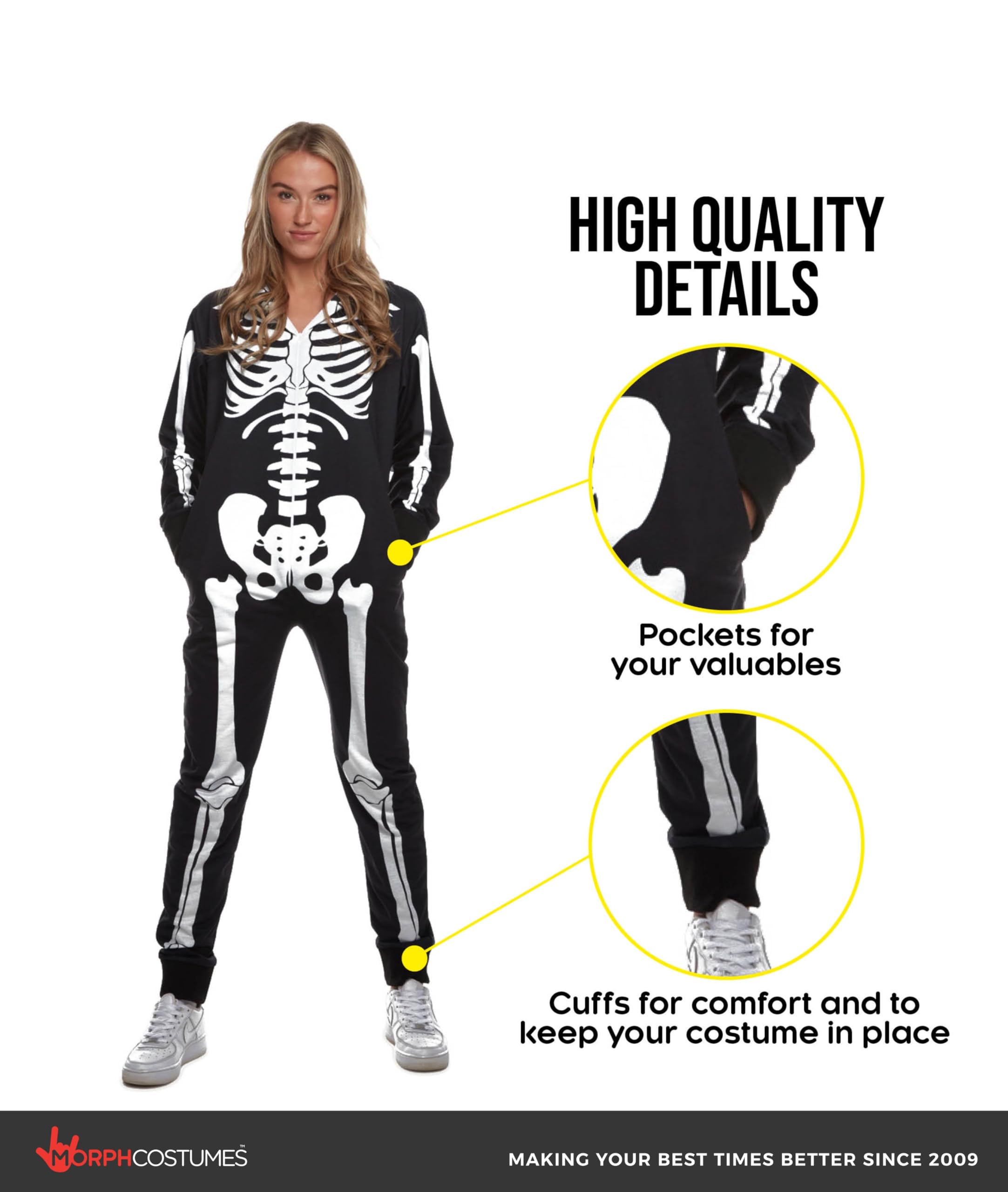 Morph Skeleton Costume Women, Skeleton Jumpsuit Womens, Halloween Costume Adult Women - Image 2