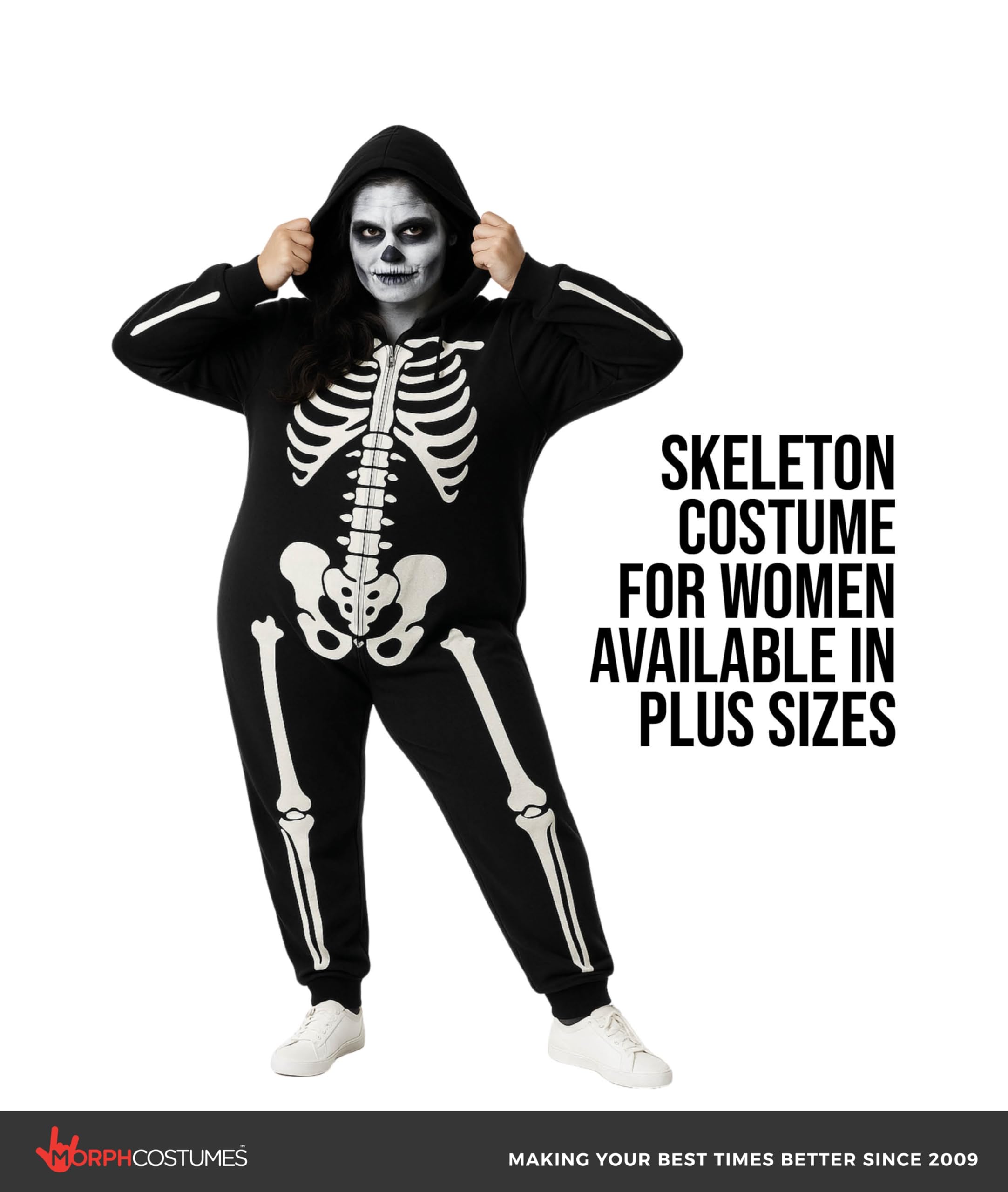 Morph Skeleton Costume Women, Skeleton Jumpsuit Womens, Halloween Costume Adult Women - Image 4