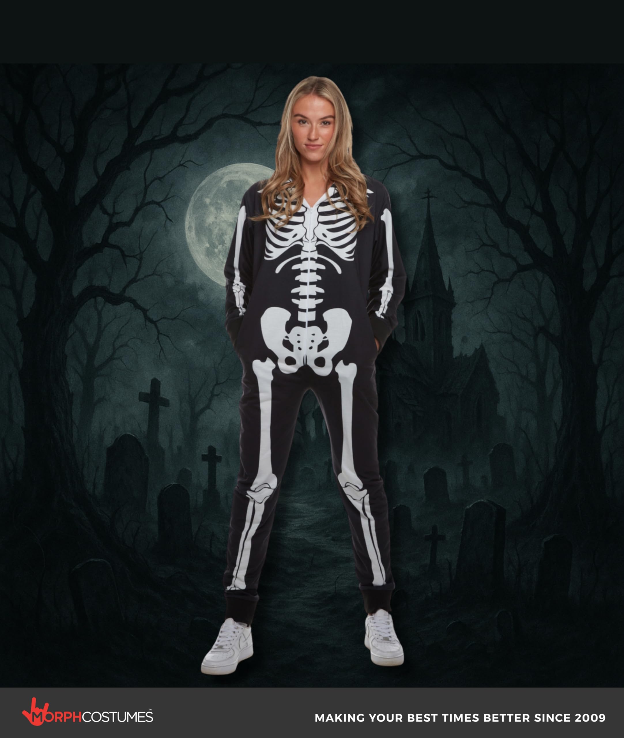 Morph Skeleton Costume Women, Skeleton Jumpsuit Womens, Halloween Costume Adult Women - Image 5