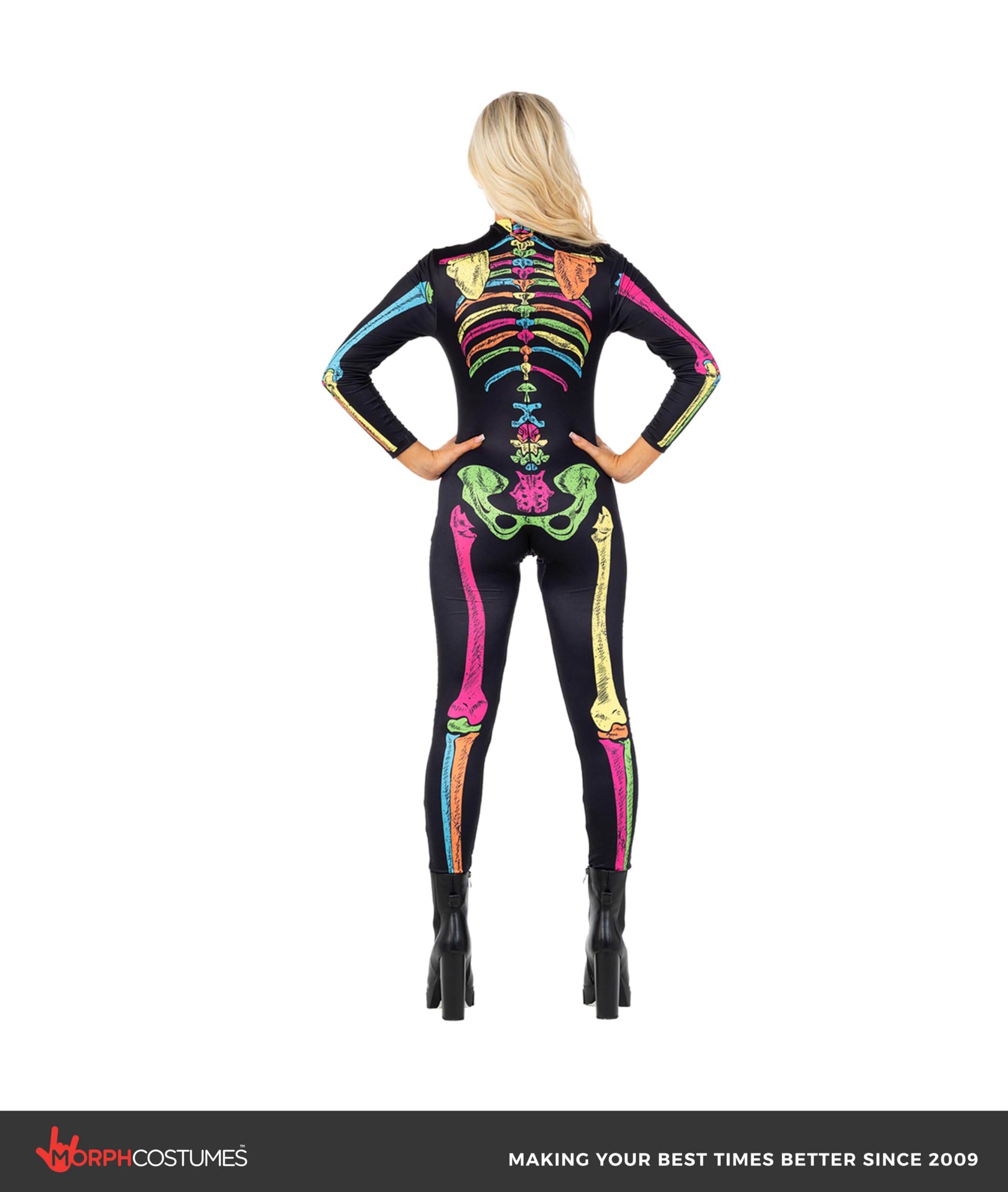 Morph Skeleton Costume Women, Womens Skeleton Bodysuit, Halloween Skeletons Costumes For Women - Image 4