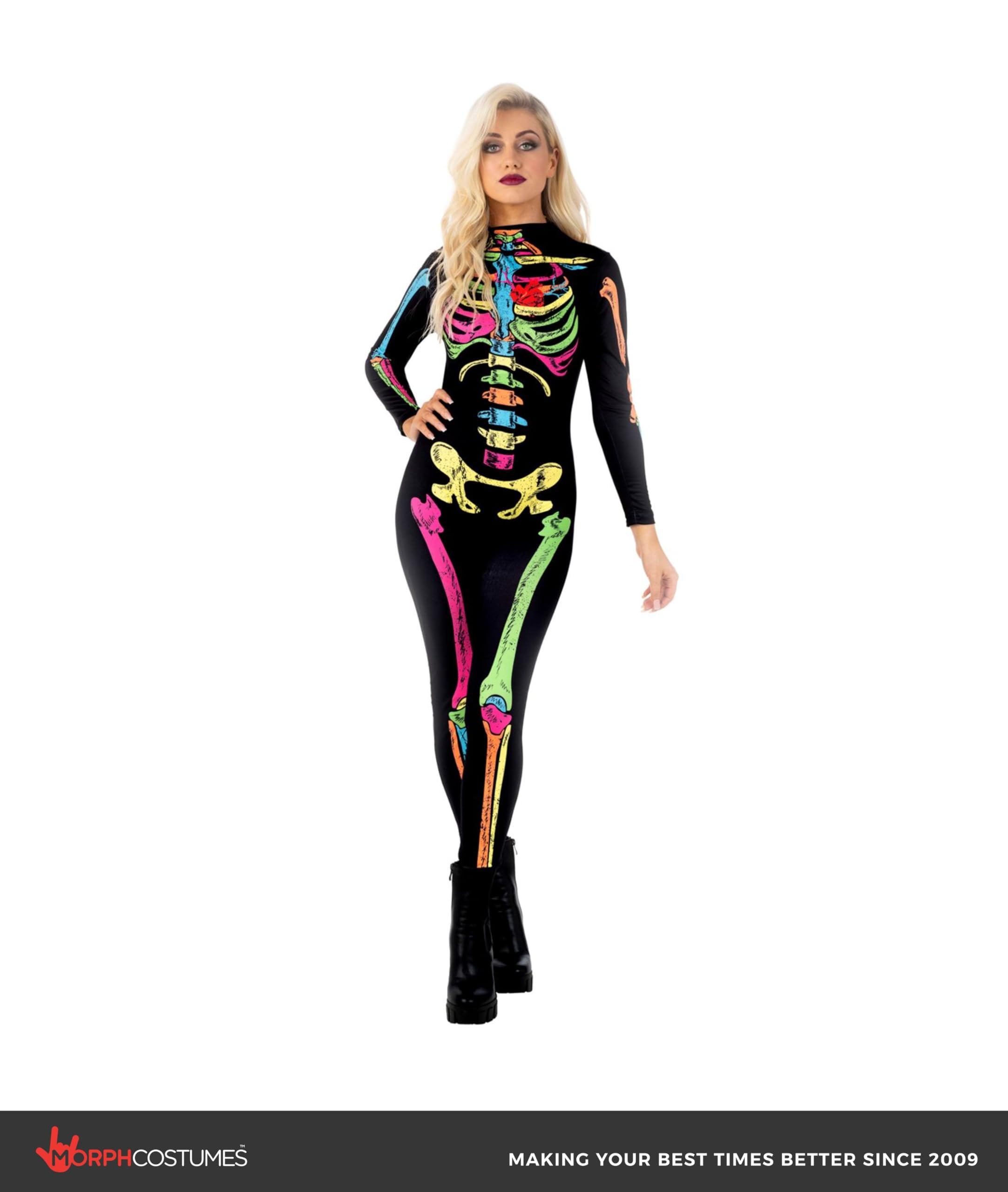 Morph Skeleton Costume Women, Womens Skeleton Bodysuit, Halloween Skeletons Costumes For Women - Image 5