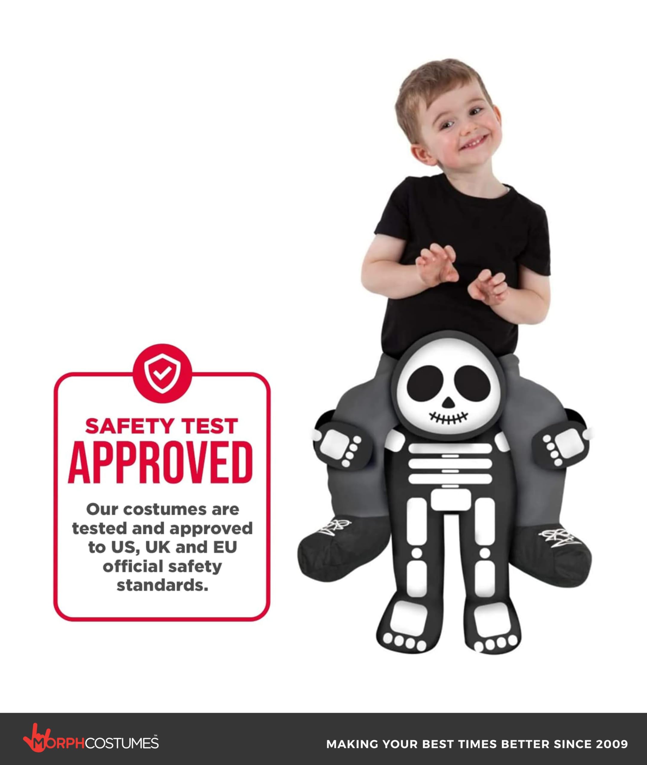 Morph Skeleton Piggyback Toddler, Toddler Piggyback Costume, Toddlers Skeleton Costume - Image 3