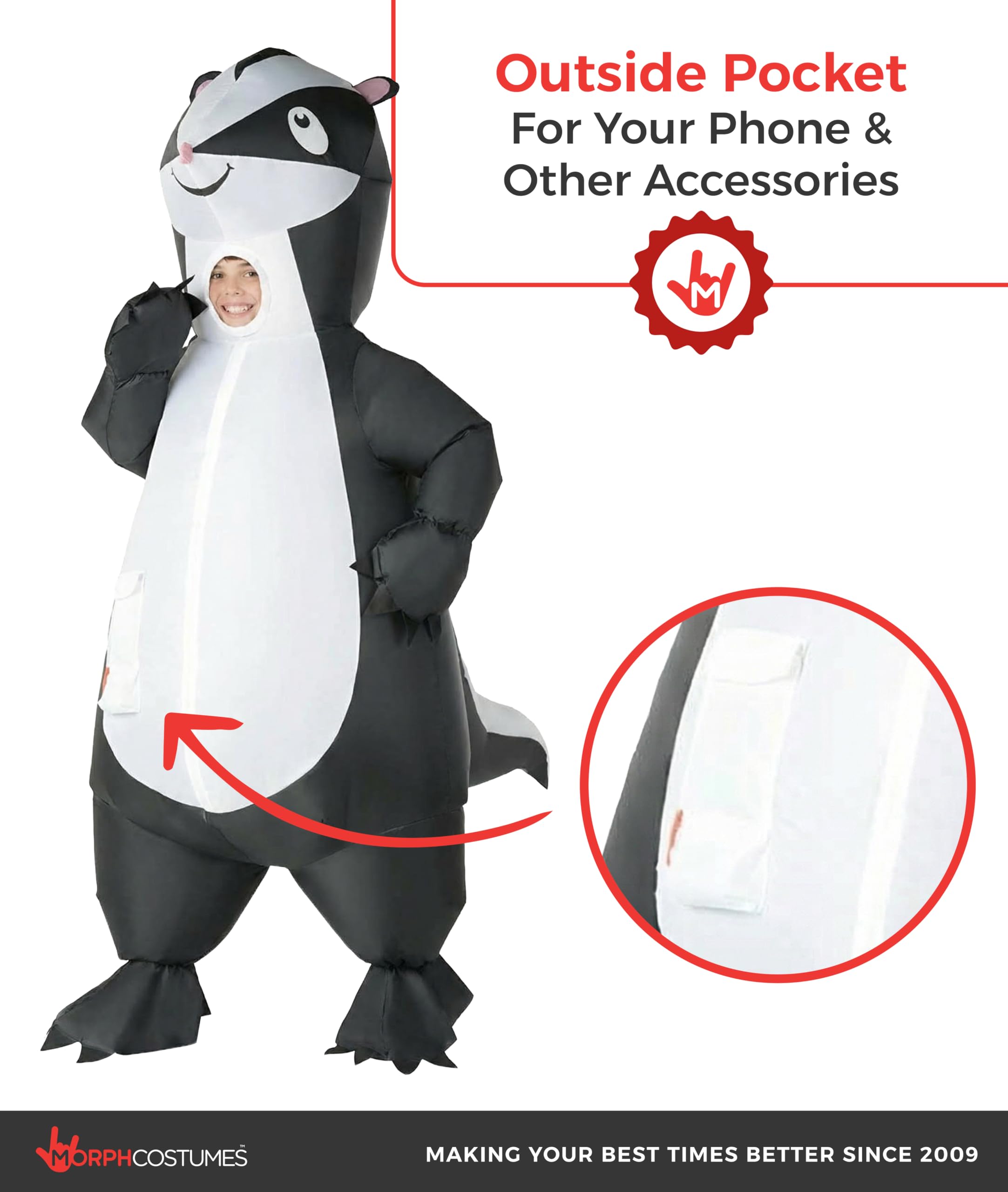 Morph Skunk Inflatable Kids Costume - Blow Up Animal Costume for Kids - Image 2