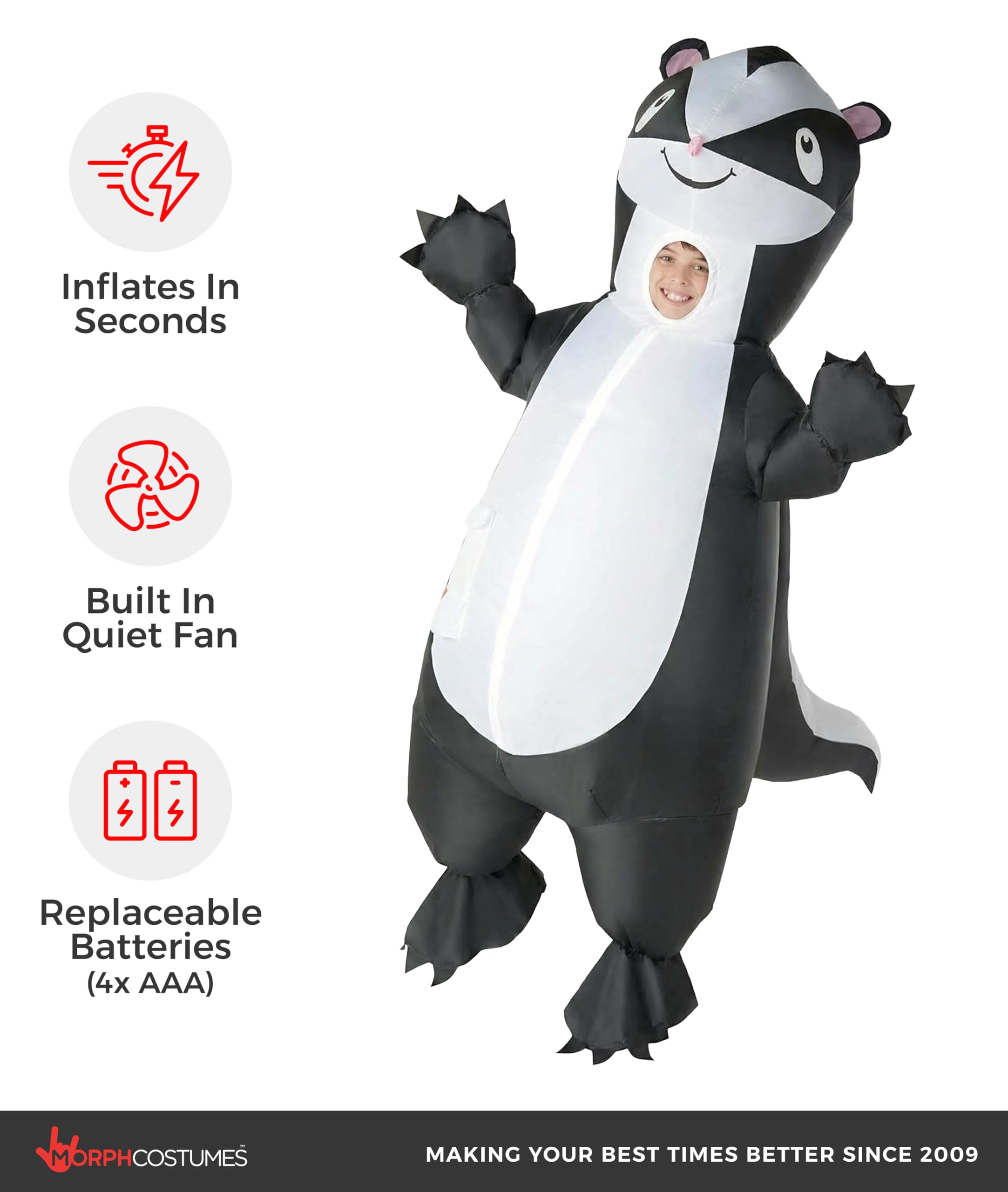 Morph Skunk Inflatable Kids Costume - Blow Up Animal Costume for Kids - Image 3