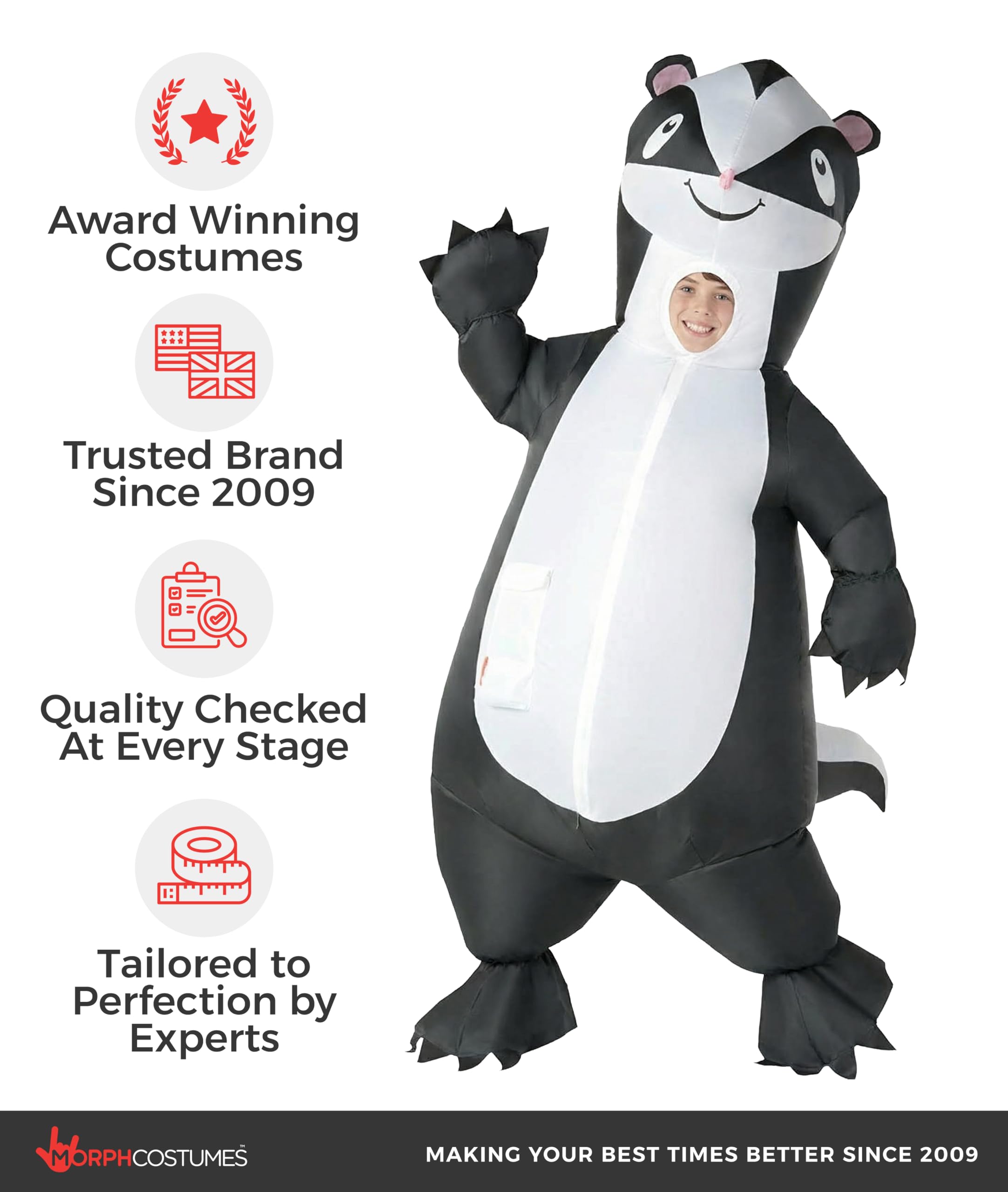 Morph Skunk Inflatable Kids Costume - Blow Up Animal Costume for Kids - Image 5