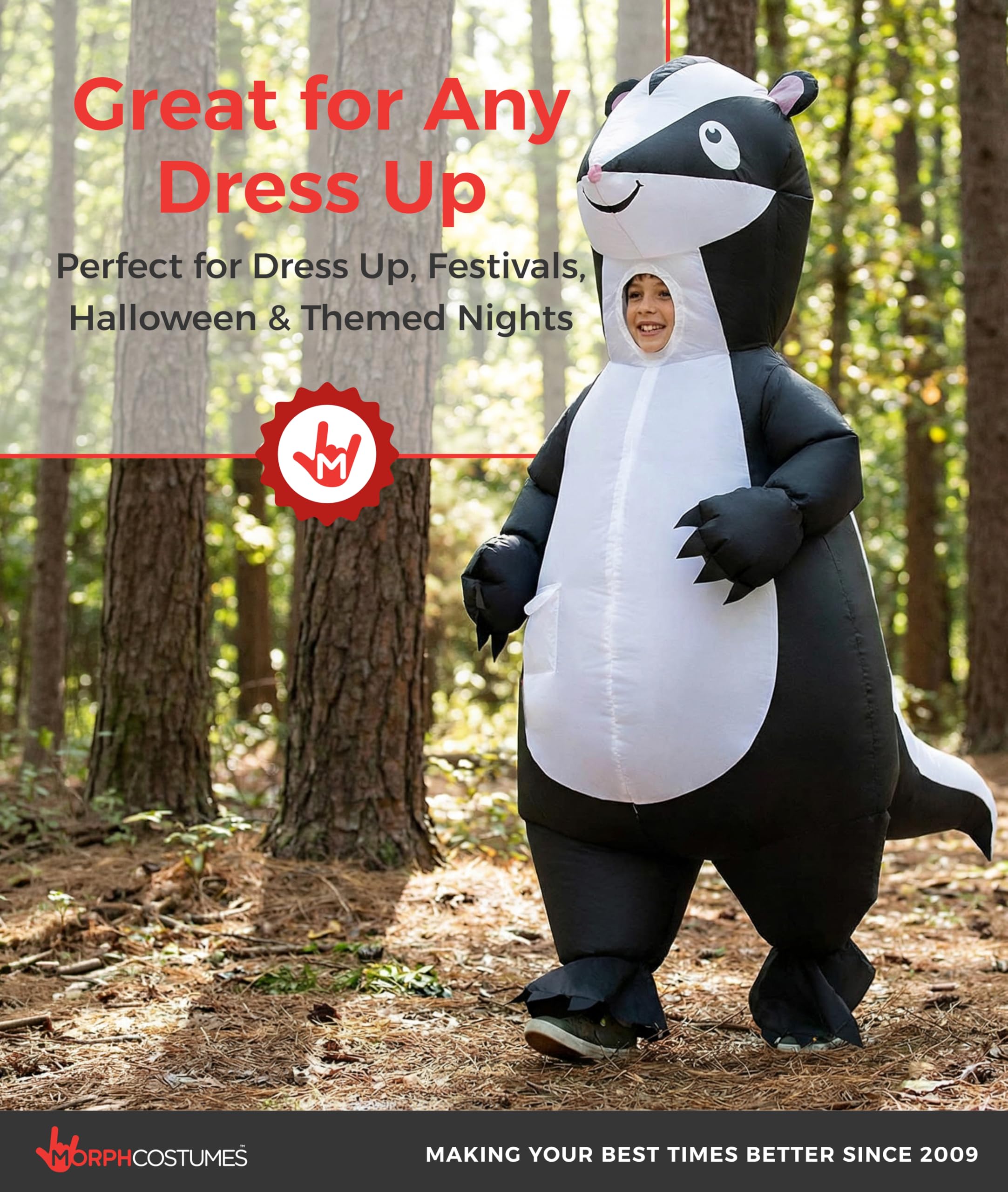 Morph Skunk Inflatable Kids Costume - Blow Up Animal Costume for Kids - Image 6
