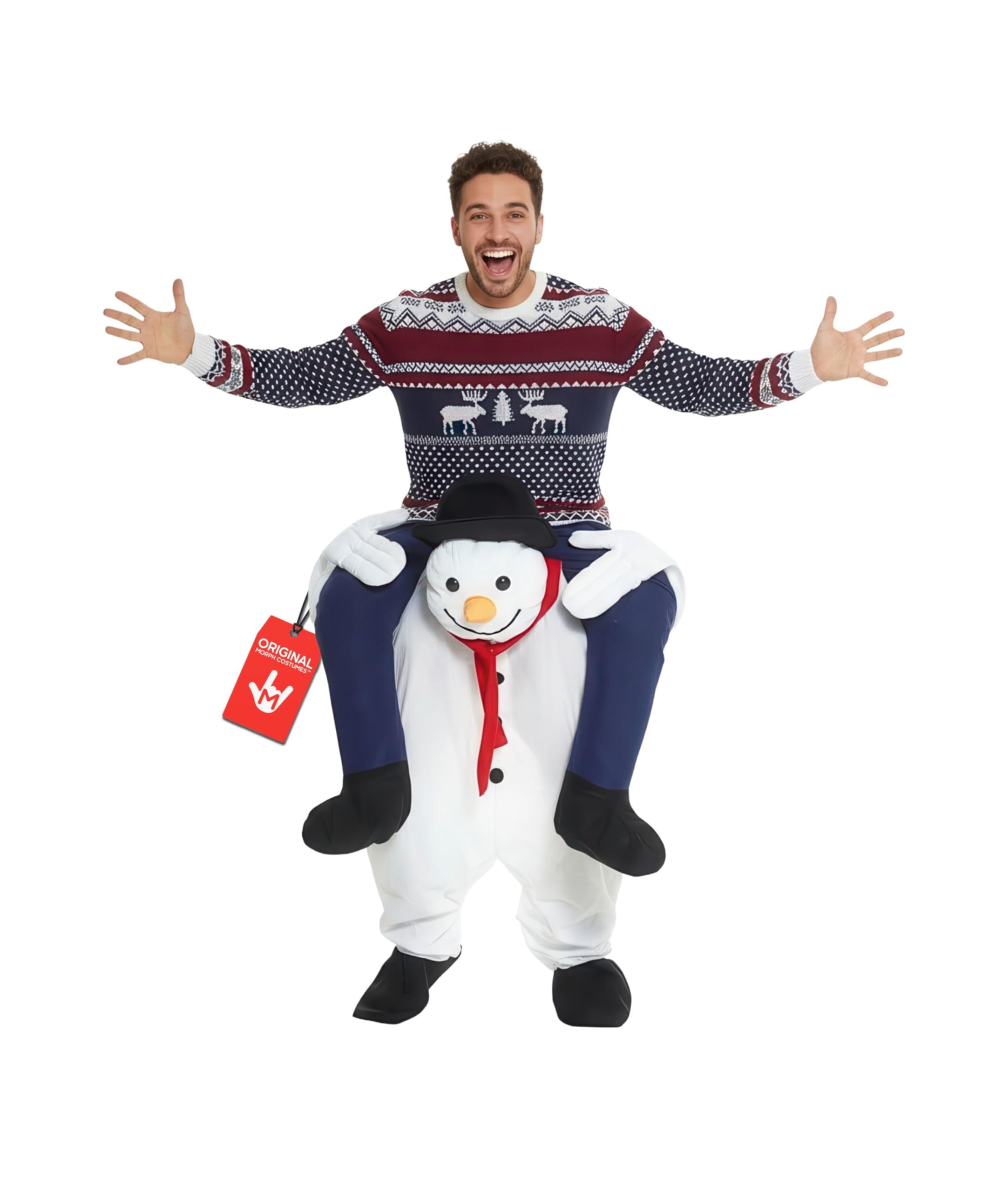 Morph Snowman Piggyback Costume, Snowman Costume, Funny Christmas Costumes, Christmas Costumes for Men