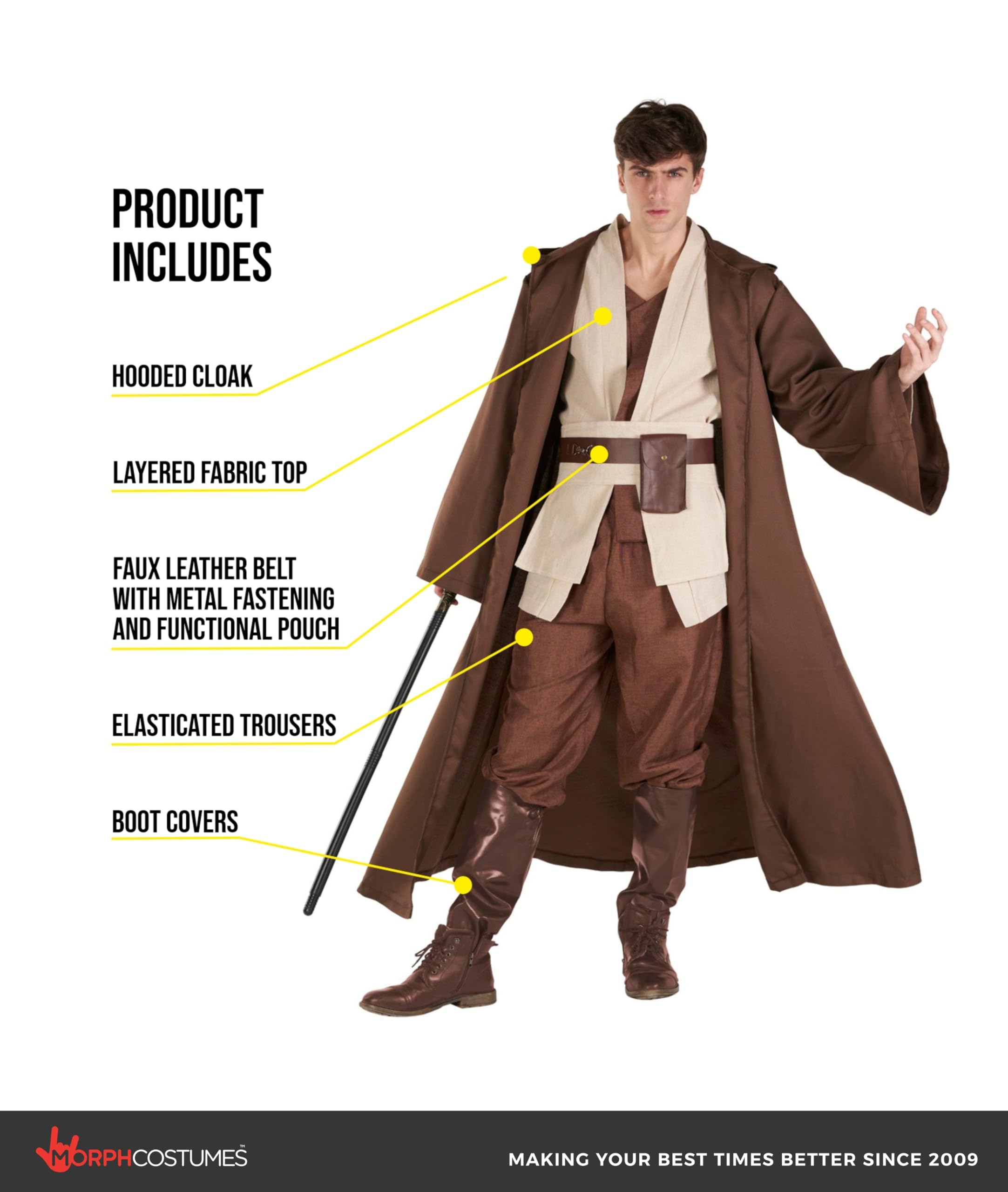 Morph Star Fantasy Hooded Robe Costume For Men, Space Cosplay Tunic Cloak, Halloween Costumes For Men - Image 2