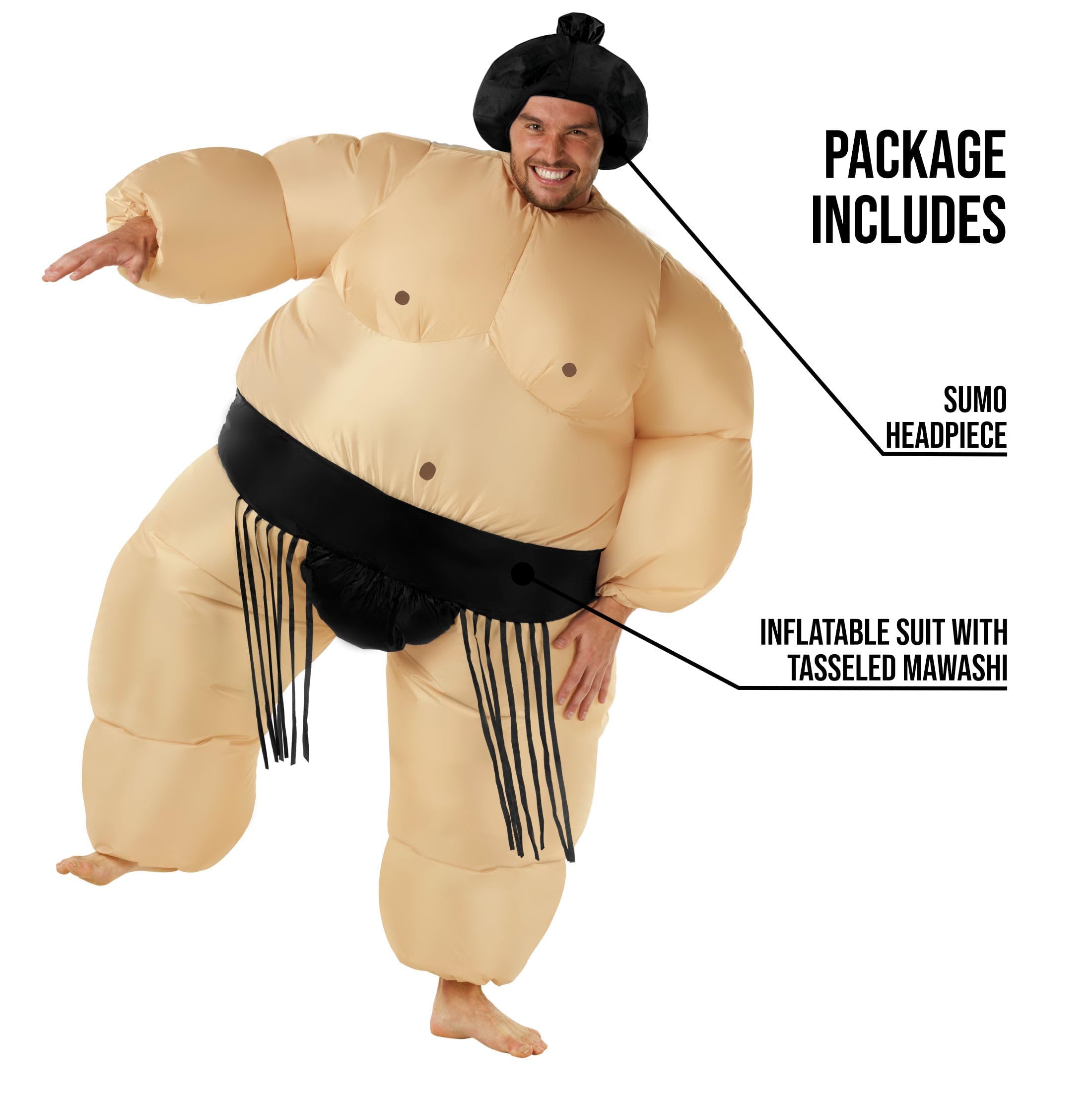 Morph Sumo Wrestler Inflatable Costume, Inflatable Sumo Costume, Blow Up Halloween Costumes For Men, Halloween Costumes Men - Image 2