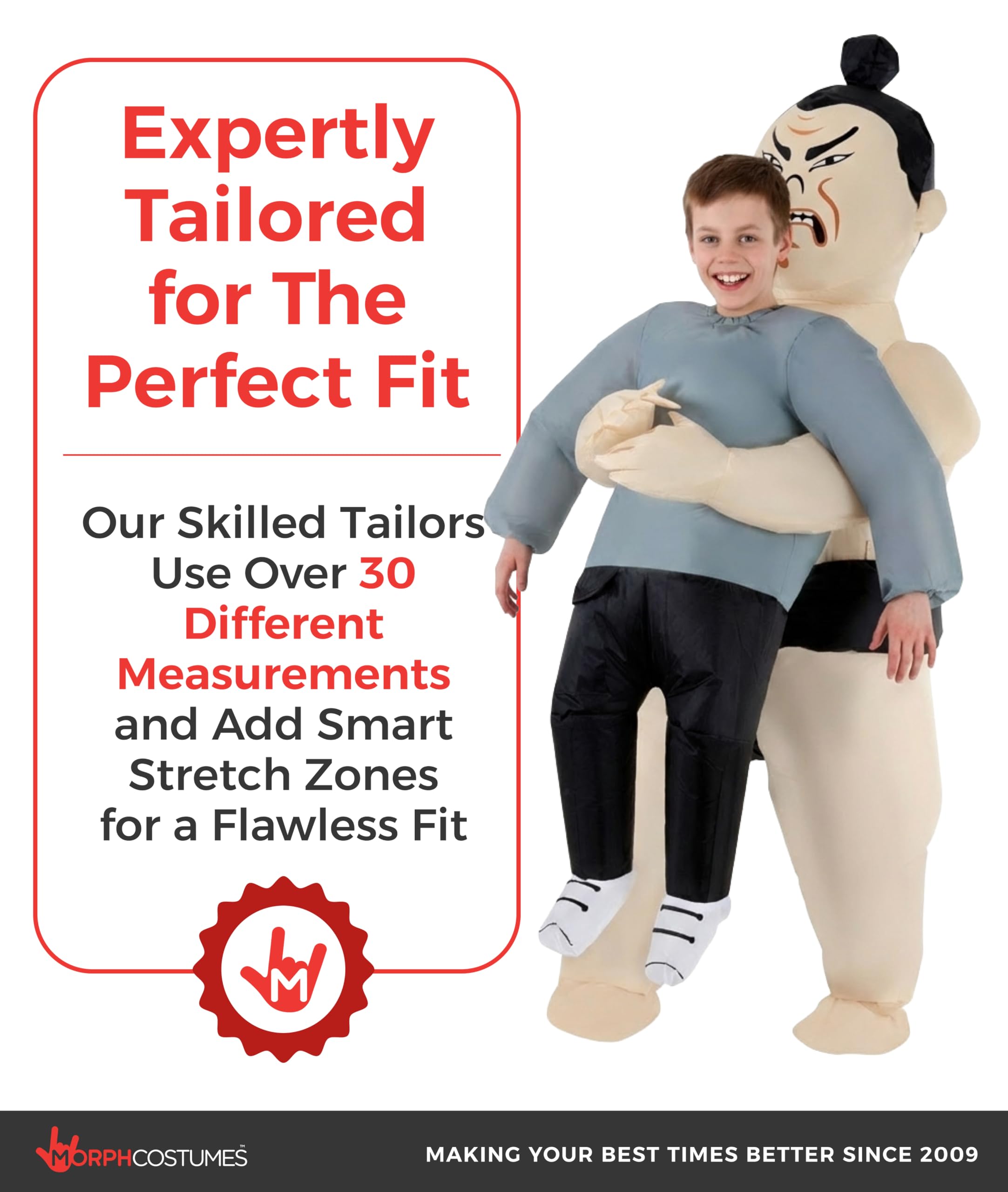 Morph Sumo Wrestler Inflatable Costume Kids, Inflatable Sumo Wrestler Costume, Blow Up Costumes for Kids - Image 4