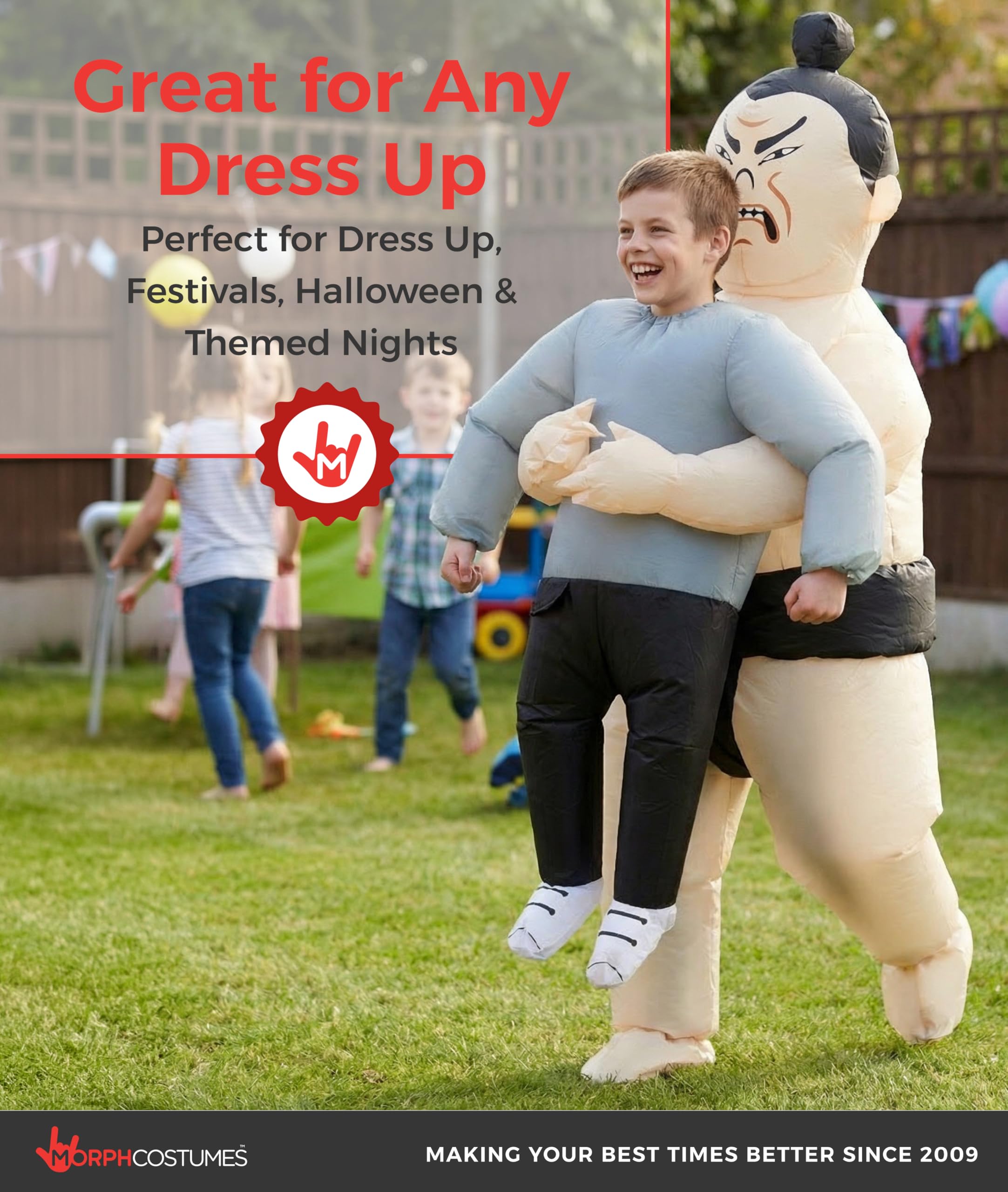 Morph Sumo Wrestler Inflatable Costume Kids, Inflatable Sumo Wrestler Costume, Blow Up Costumes for Kids - Image 6