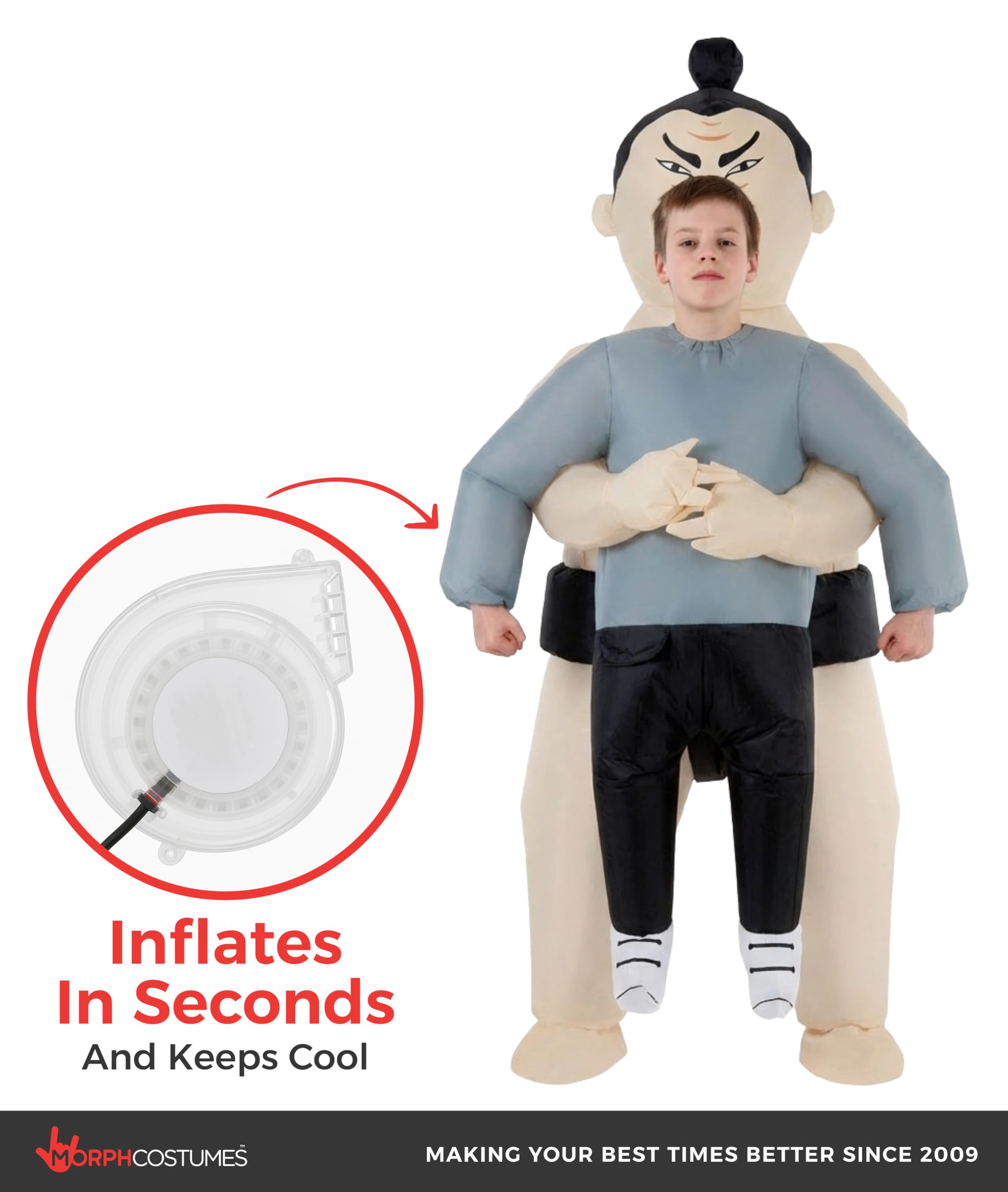 Morph Sumo Wrestler Inflatable Costume Kids, Inflatable Sumo Wrestler Costume, Blow Up Costumes for Kids - Image 7