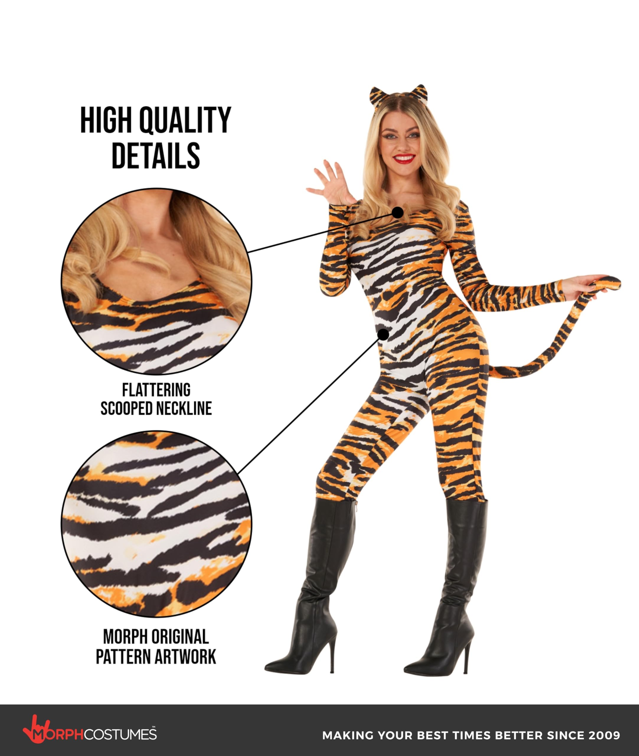 Morph Tiger Costume Women, Tiger Costume Adult, Womens Animal Costumes - Image 3