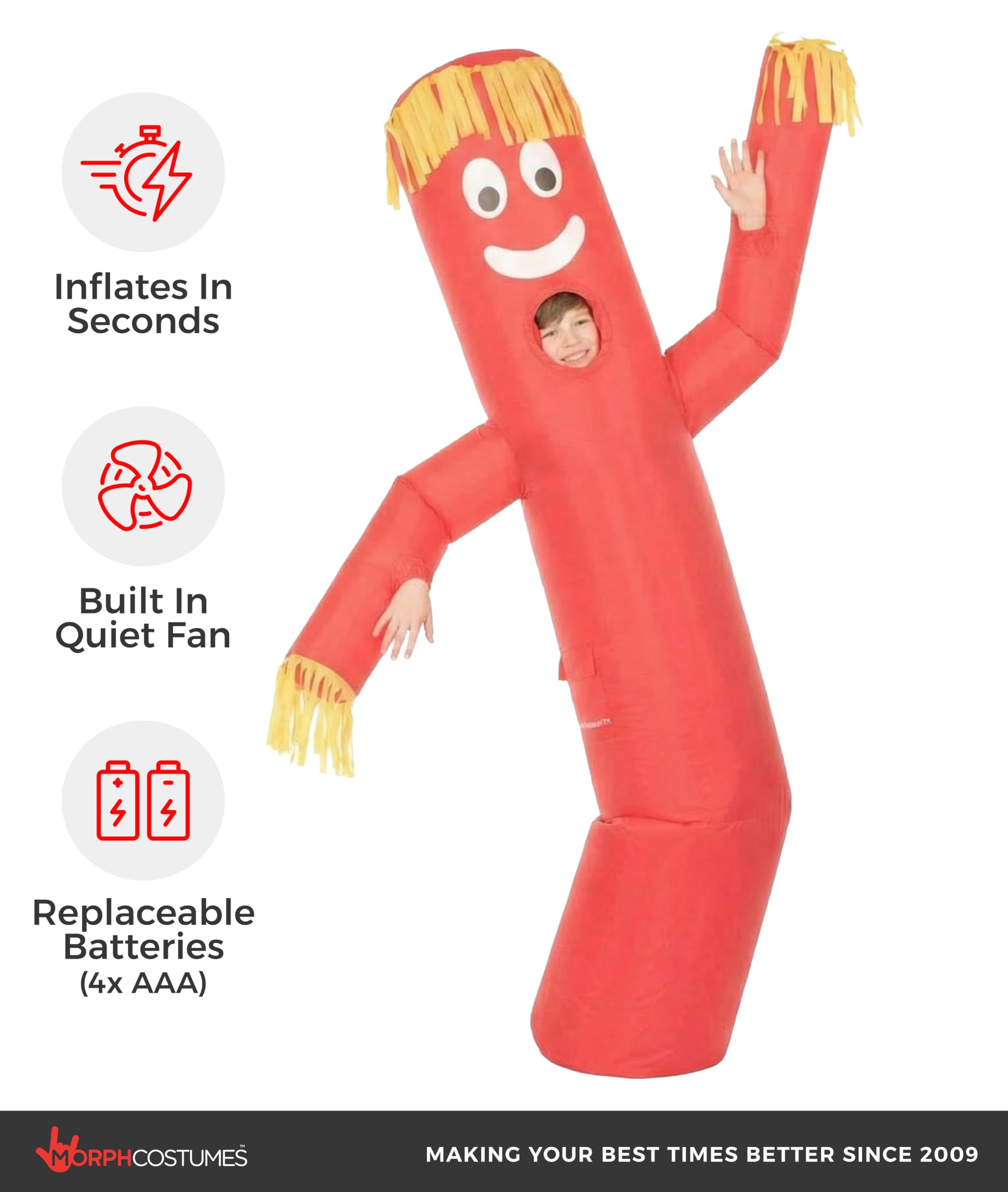 Morph Tube Dancer Costume, Inflatable Costumes for Kids, Tube Man Costume, Blow Up Costumes for Kids - Image 3