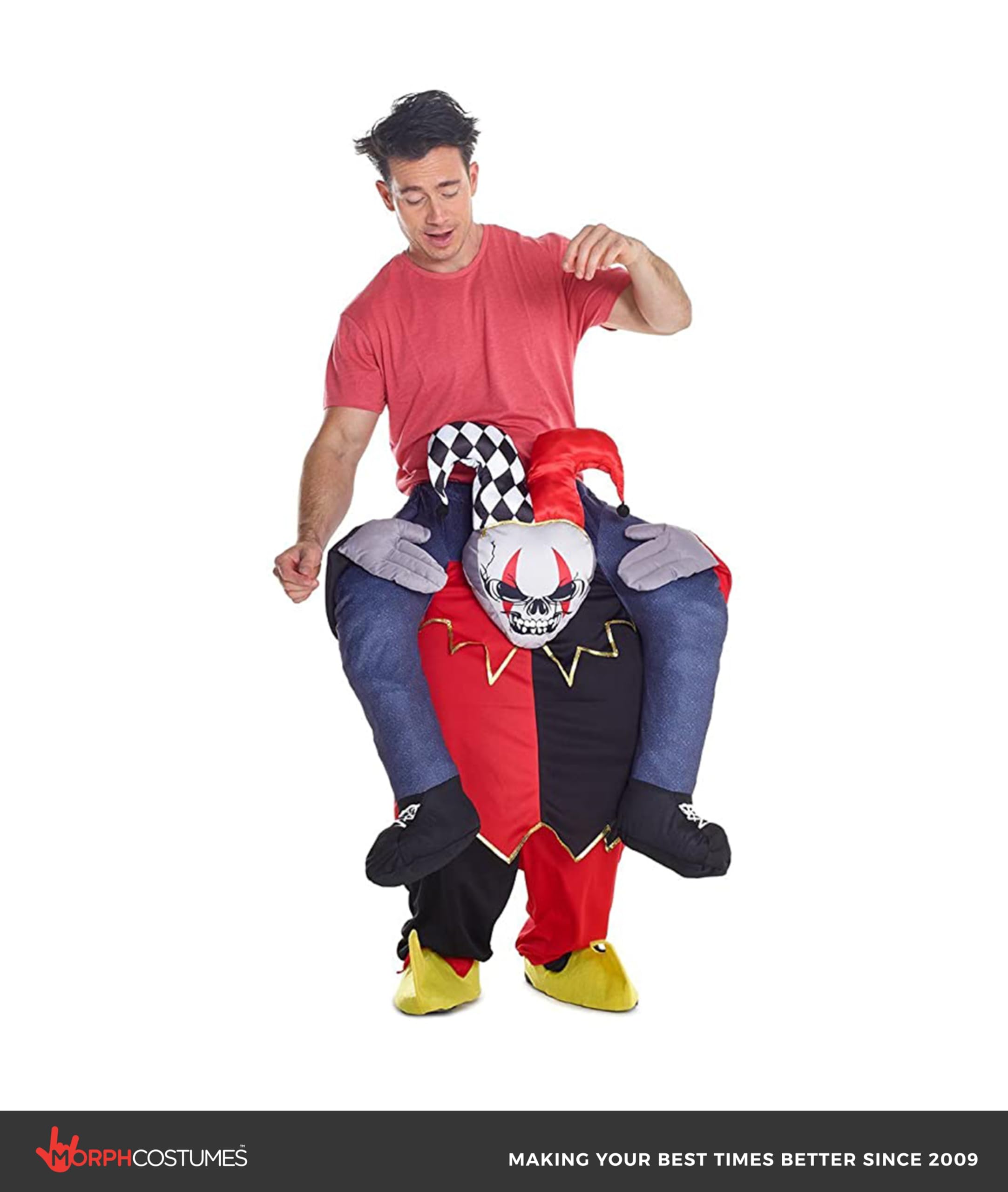 Morph Unisex Piggyback Adult Sized Costume, Jester, One Size US - Image 3