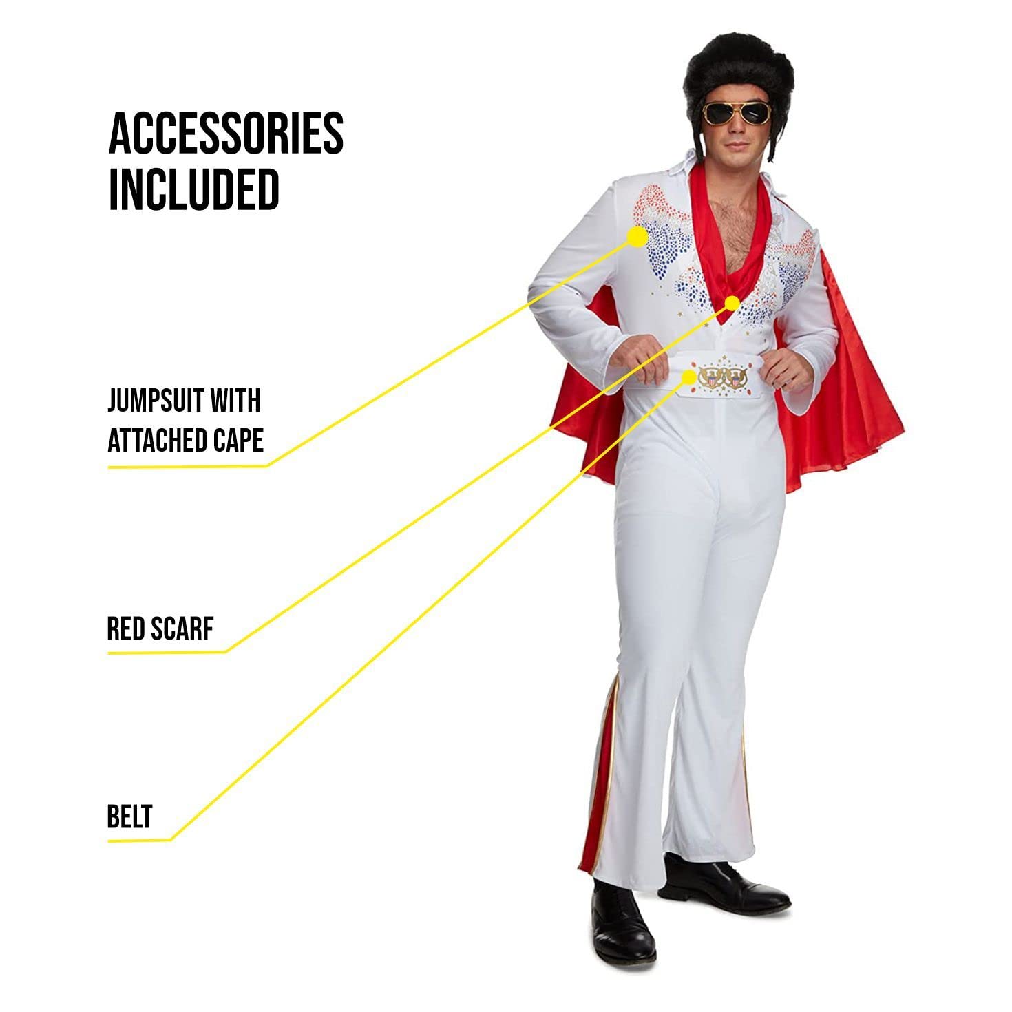 Morph Vegas Rockstar Costume Adult, Men Disco Costume, 70s Disco Outfits for Men - Image 2