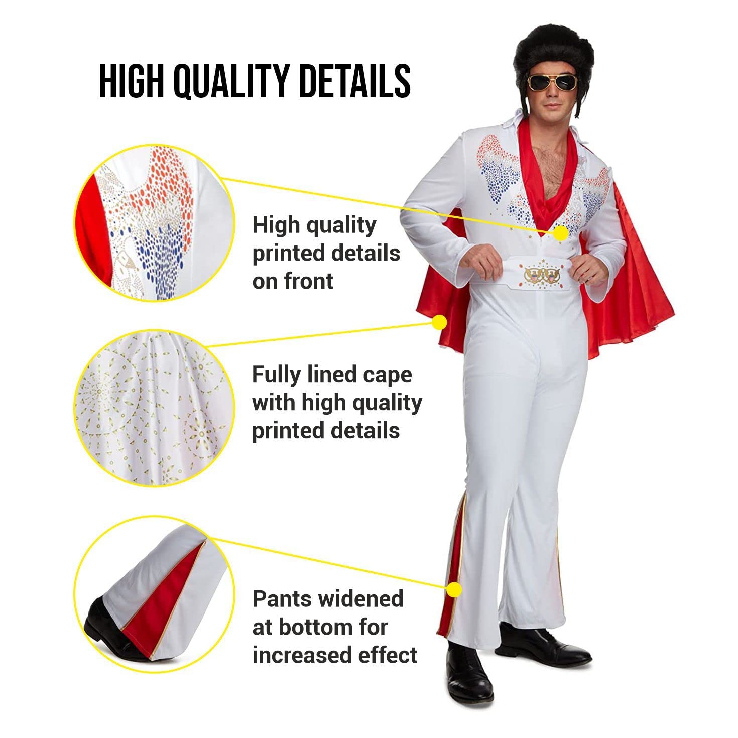 Morph Vegas Rockstar Costume Adult, Men Disco Costume, 70s Disco Outfits for Men - Image 3