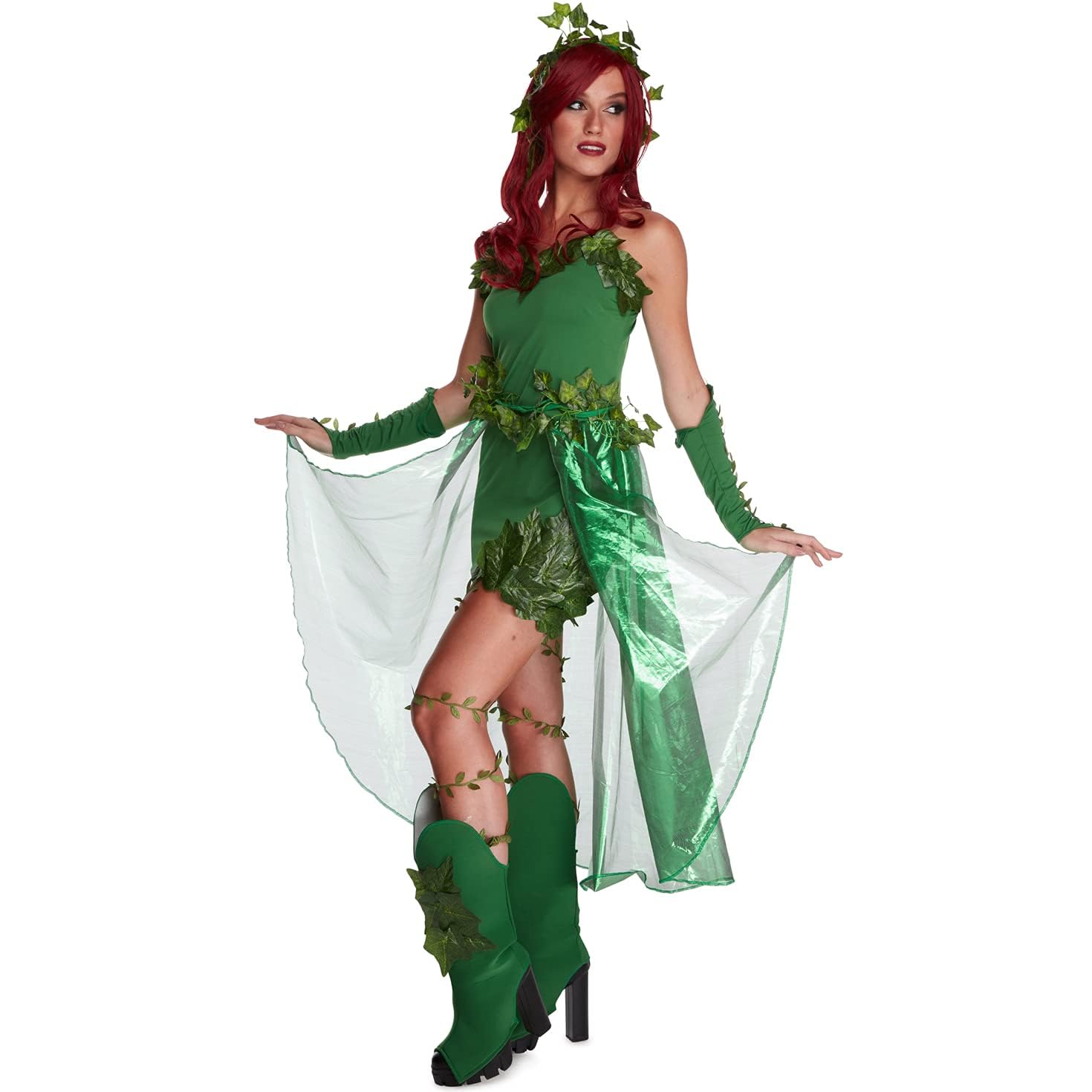 Morph Villain Costume For Women, Ivy Costume Women, Green Dress With Fake Leaves, Comic Con Costumes for Womens - Image 2