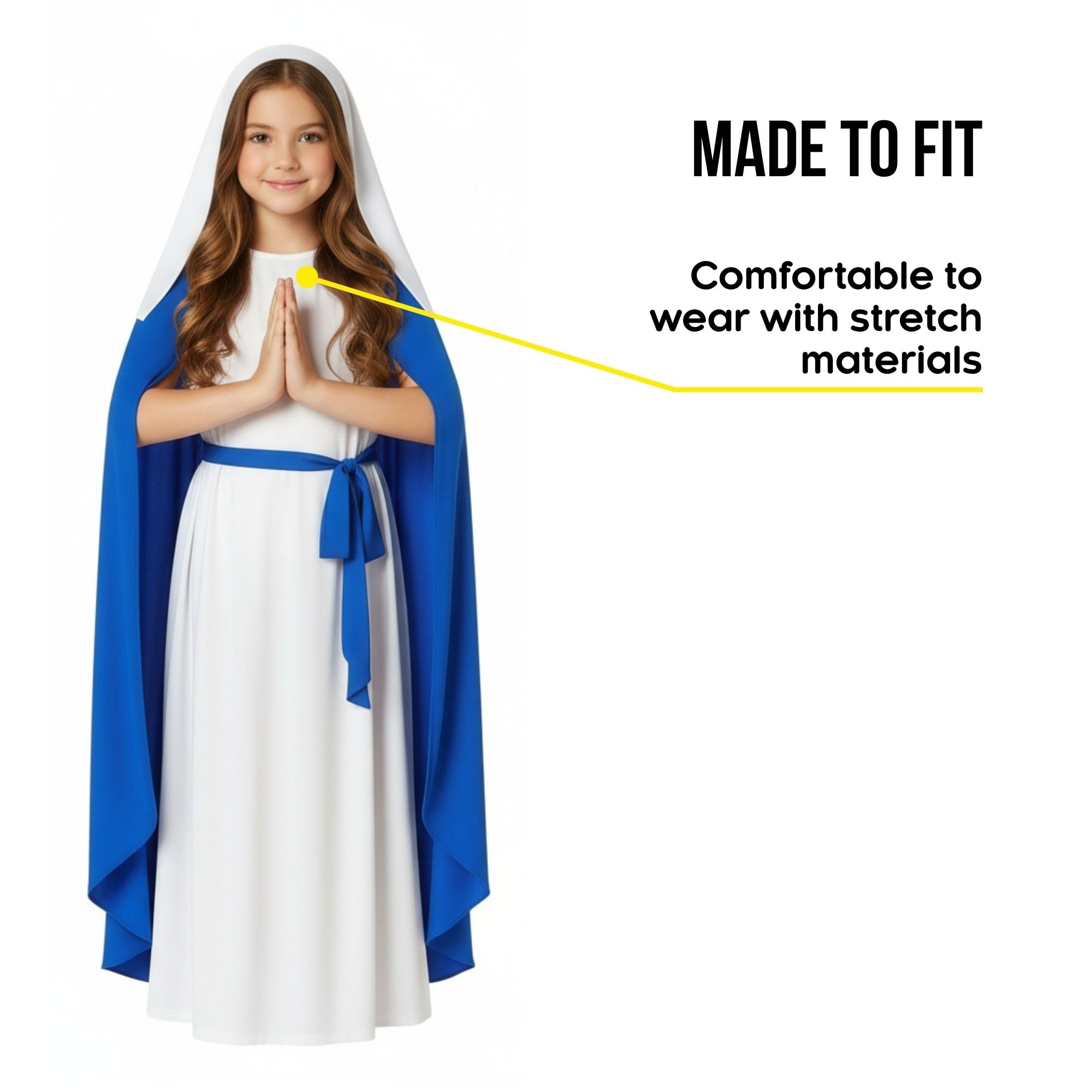 Morph Virgin Mary Costume for Kids, Mary Costume for Girls, Nativity Costumes for Kids, Christmas Costumes for Girls - Image 3
