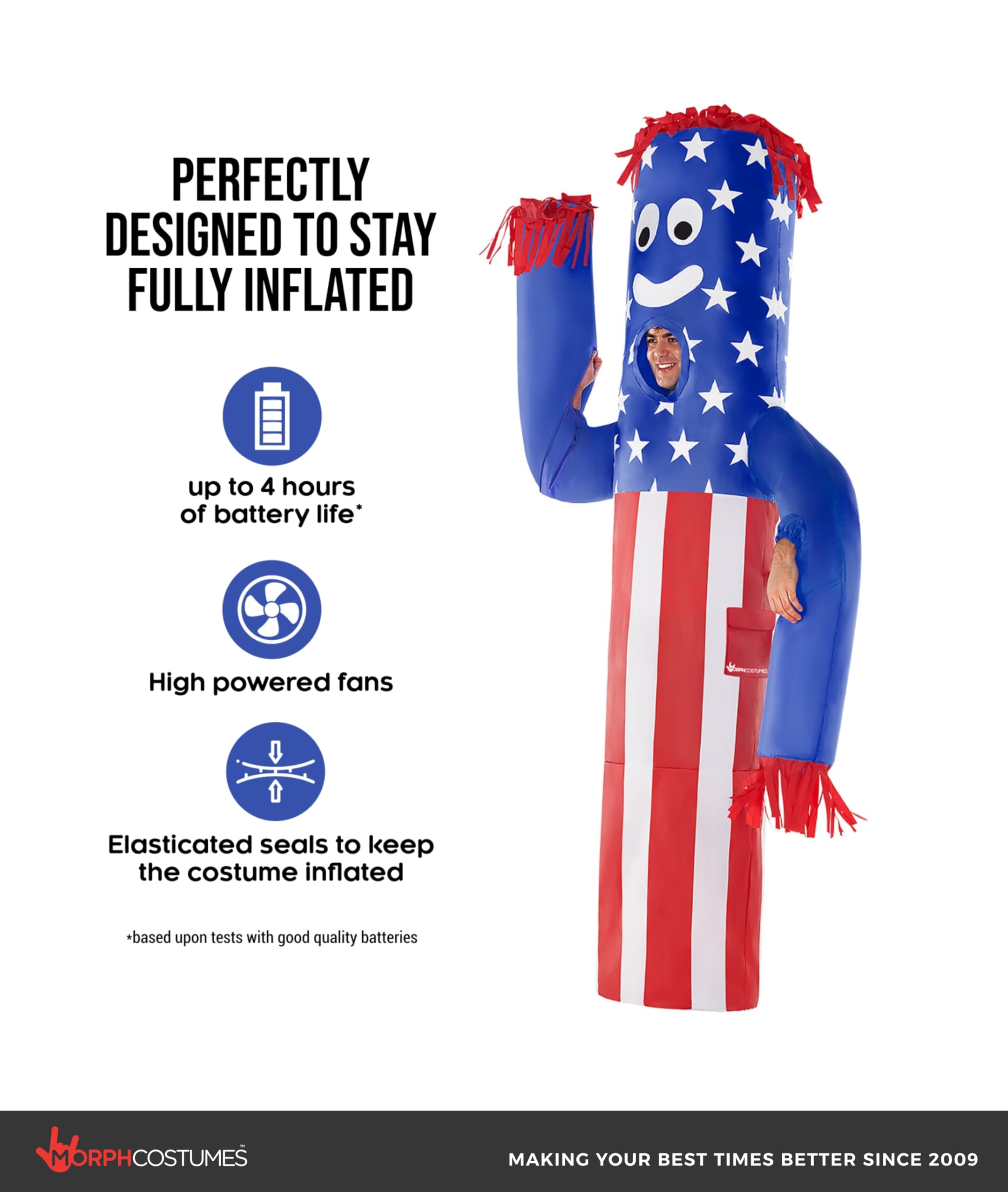 Morph Wacky Waving Inflatable Tube Guy, Inflatable Costume Adult, Halloween Costumes for Adults - Image 2