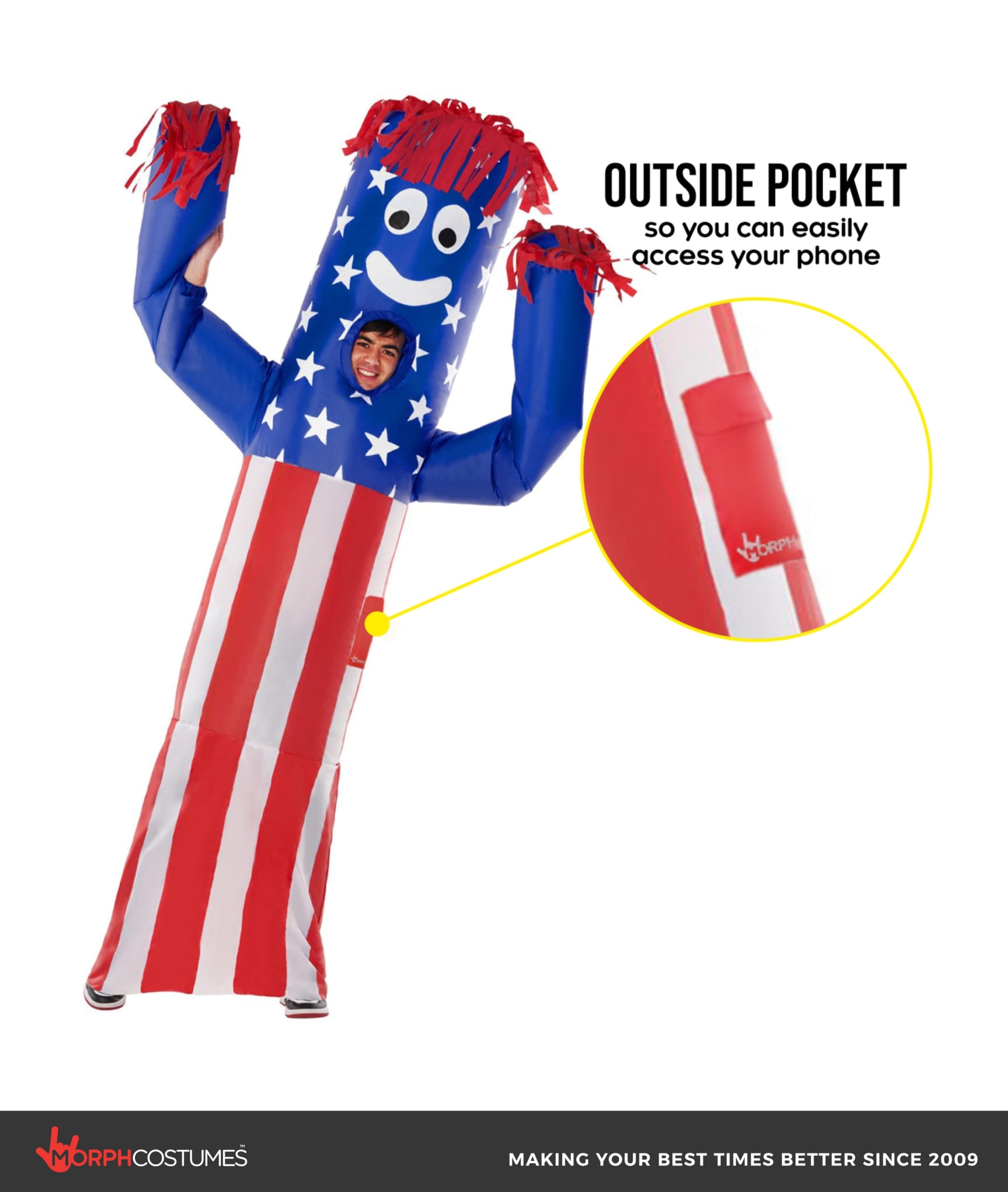 Morph Wacky Waving Inflatable Tube Guy, Inflatable Costume Adult, Halloween Costumes for Adults - Image 3