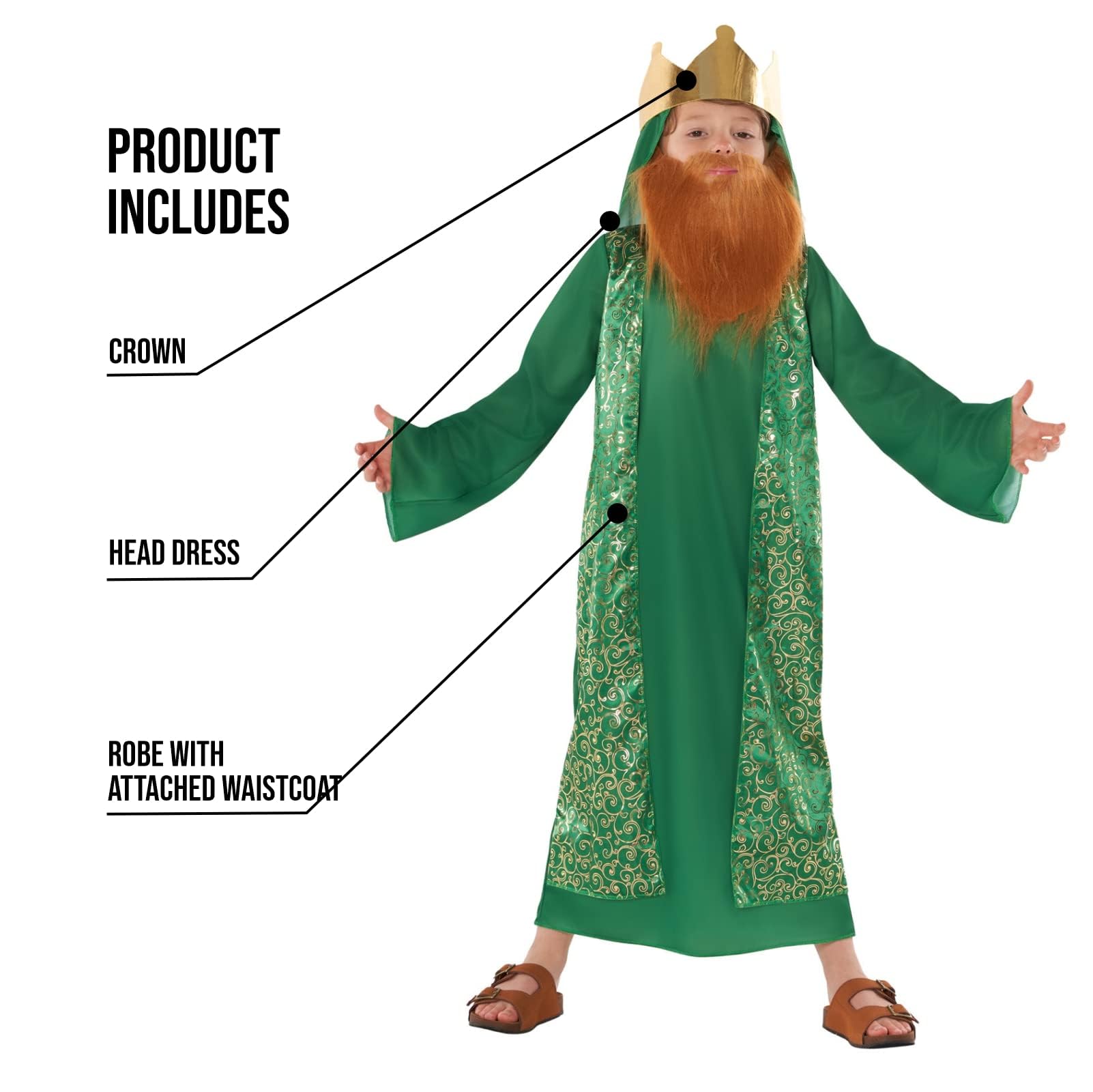 Morph Wiseman Costume Kids, Boys Shepherd Costume, Saint Outfit, Catholic Saints Costumes, Nativity Costumes For Kids - Image 2