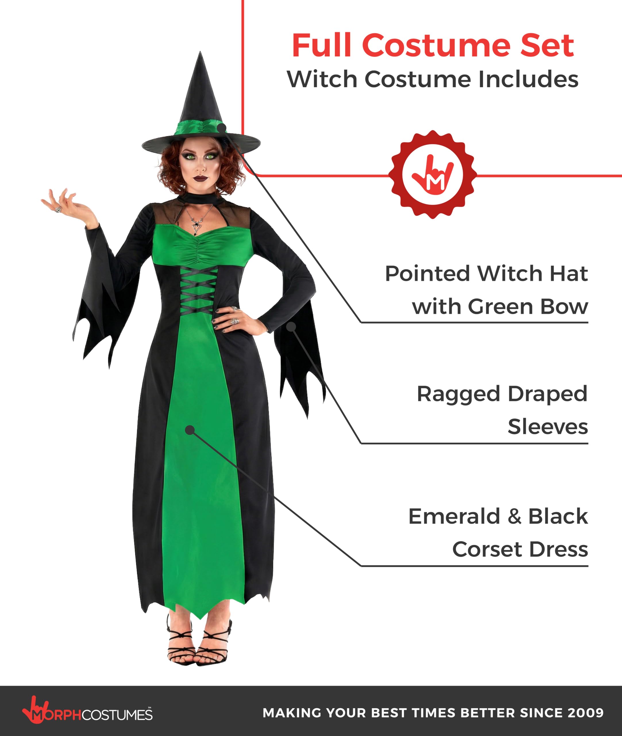 Morph Witch Costume Women, Wicked Costumes For Women, Halloween Costumes For Womens Adult - Image 2