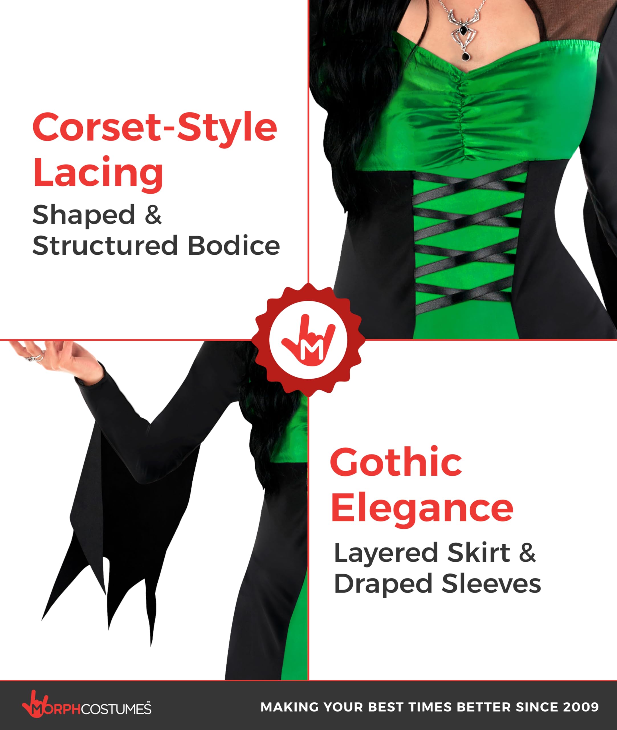 Morph Witch Costume Women, Wicked Costumes For Women, Halloween Costumes For Womens Adult - Image 3