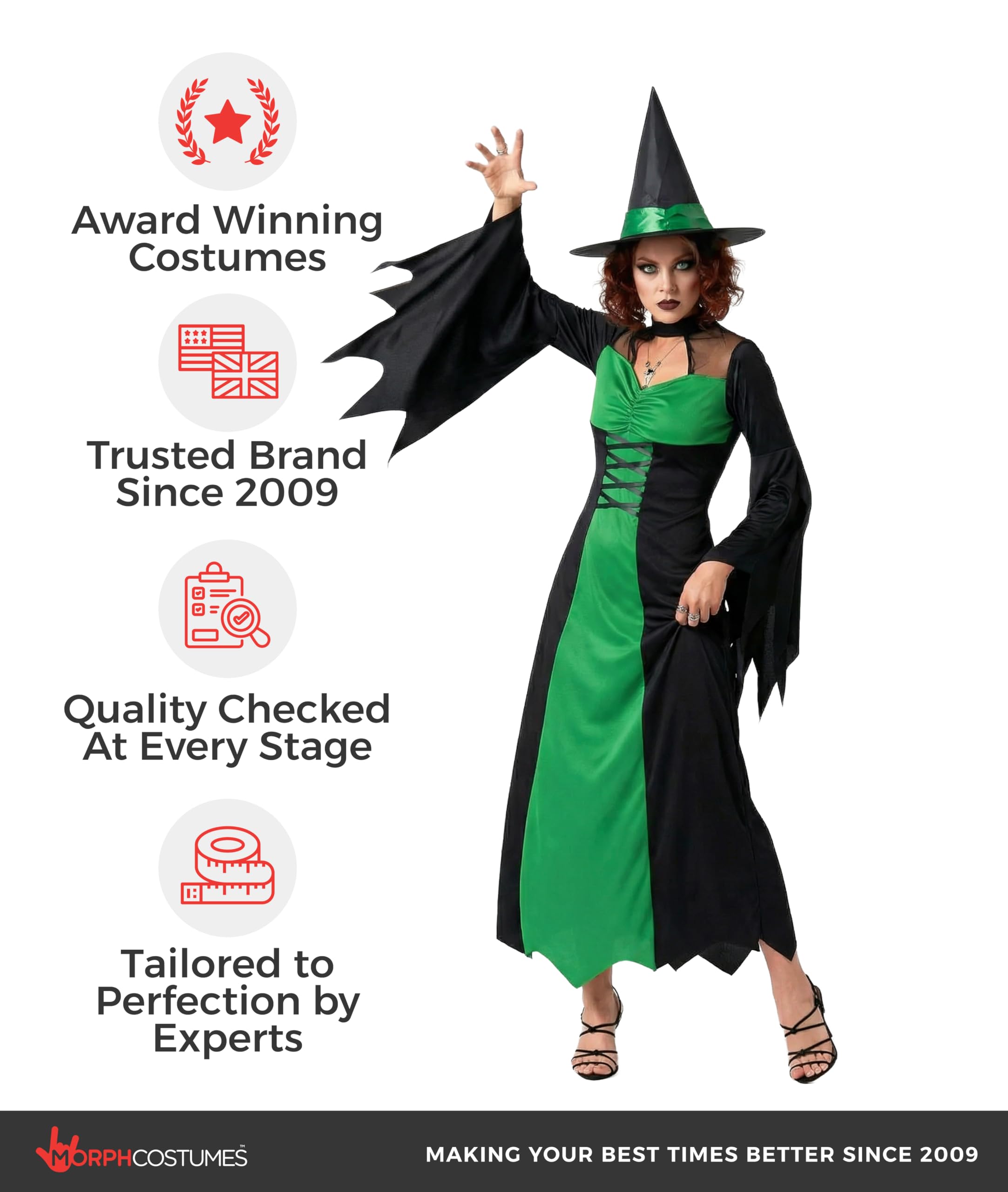 Morph Witch Costume Women, Wicked Costumes For Women, Halloween Costumes For Womens Adult - Image 5