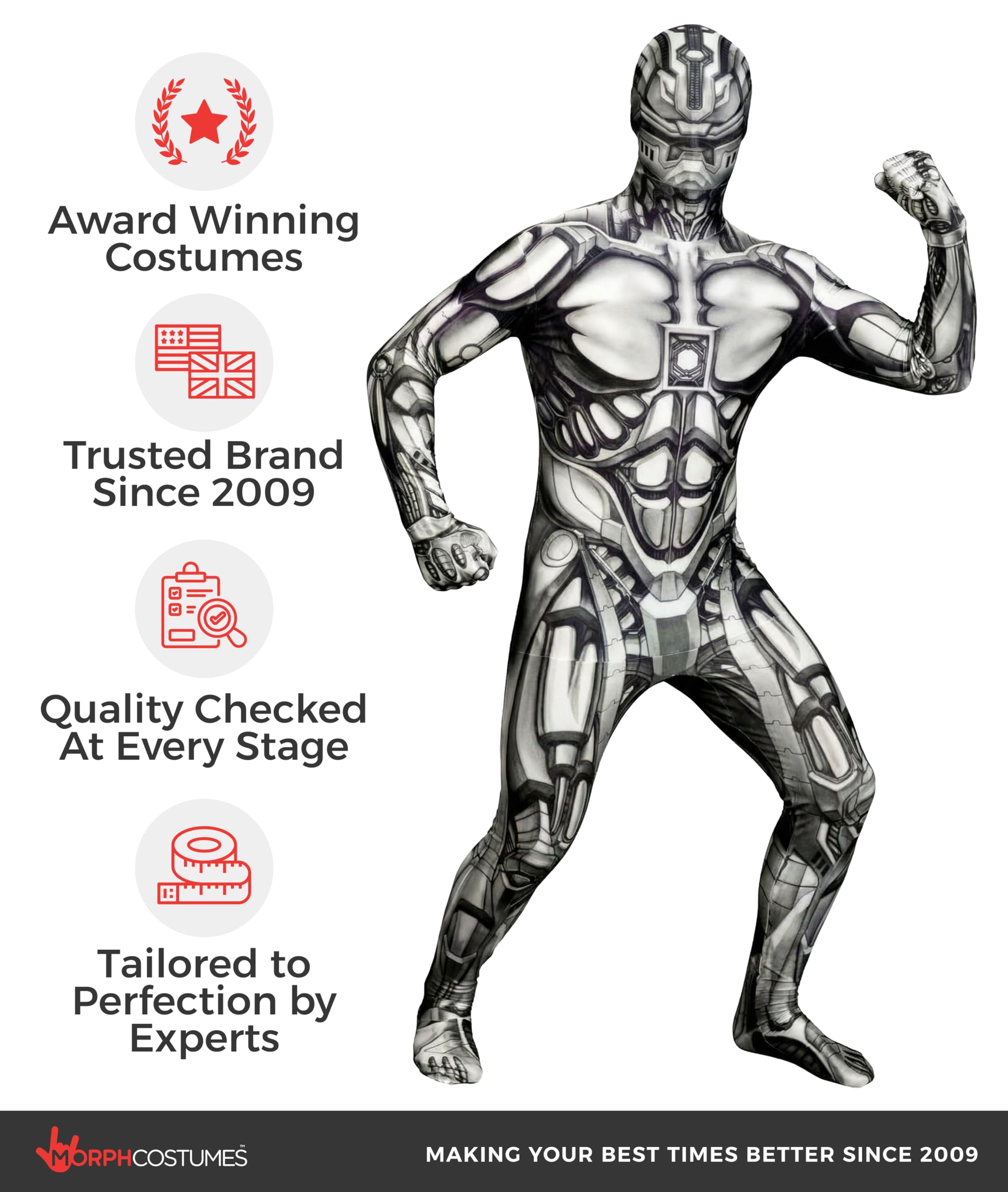 Morphsuits Android Monster Scary Costume For Kids, Halloween Body Suit, Kids Scary Costume, Fun Dress-Up Outfit - Image 5