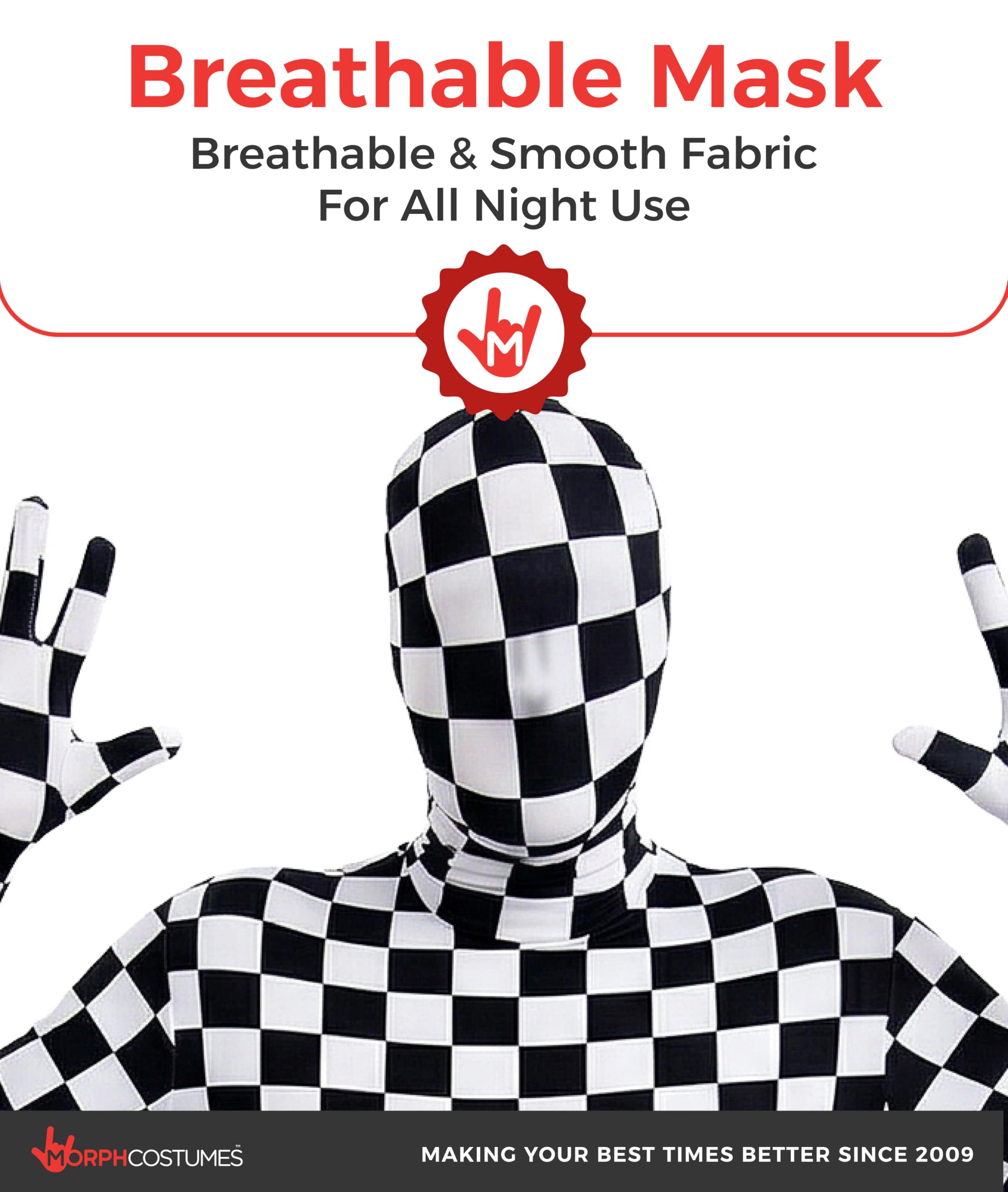 Morphsuits Black and White Checkers Costume Suit, Full Bodysuit Costume, Spandex Suit Men, Checkered Bodysuit - Image 4