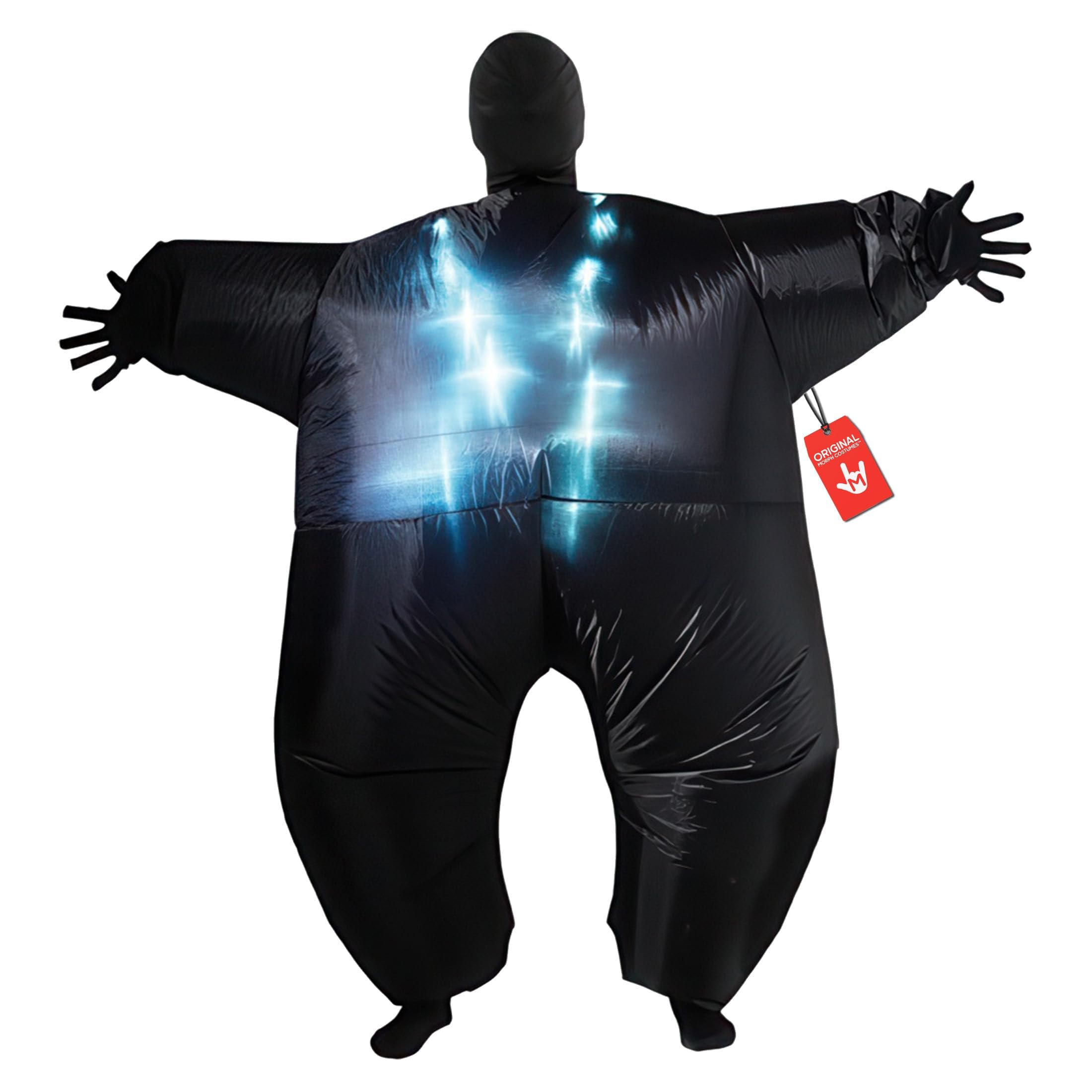Morphsuits Black Light-Up Inflatable Megamorph Blow Up Costume - One Size fits Most