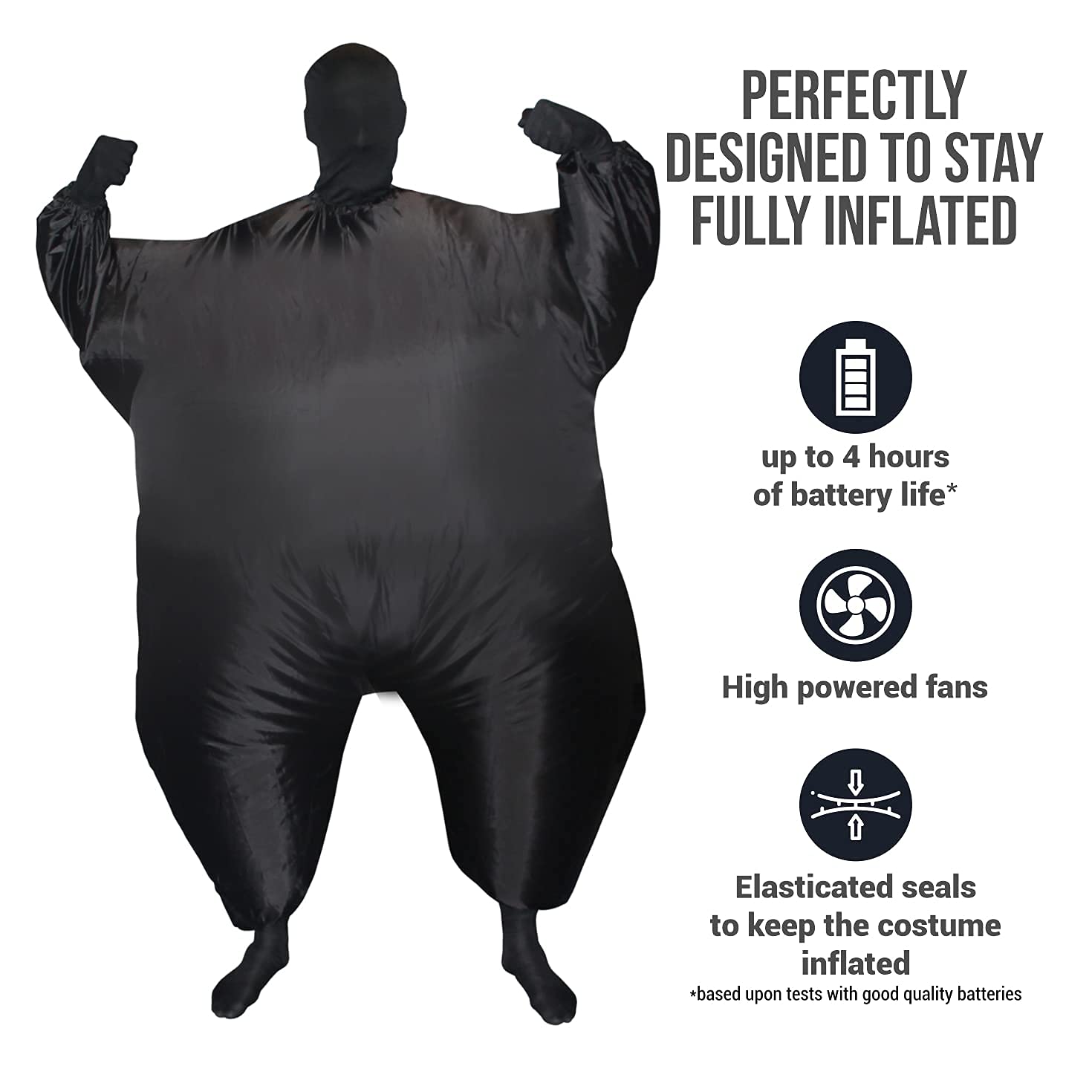 Morphsuits Black Light-Up Inflatable Megamorph Blow Up Costume - One Size fits Most - Image 4