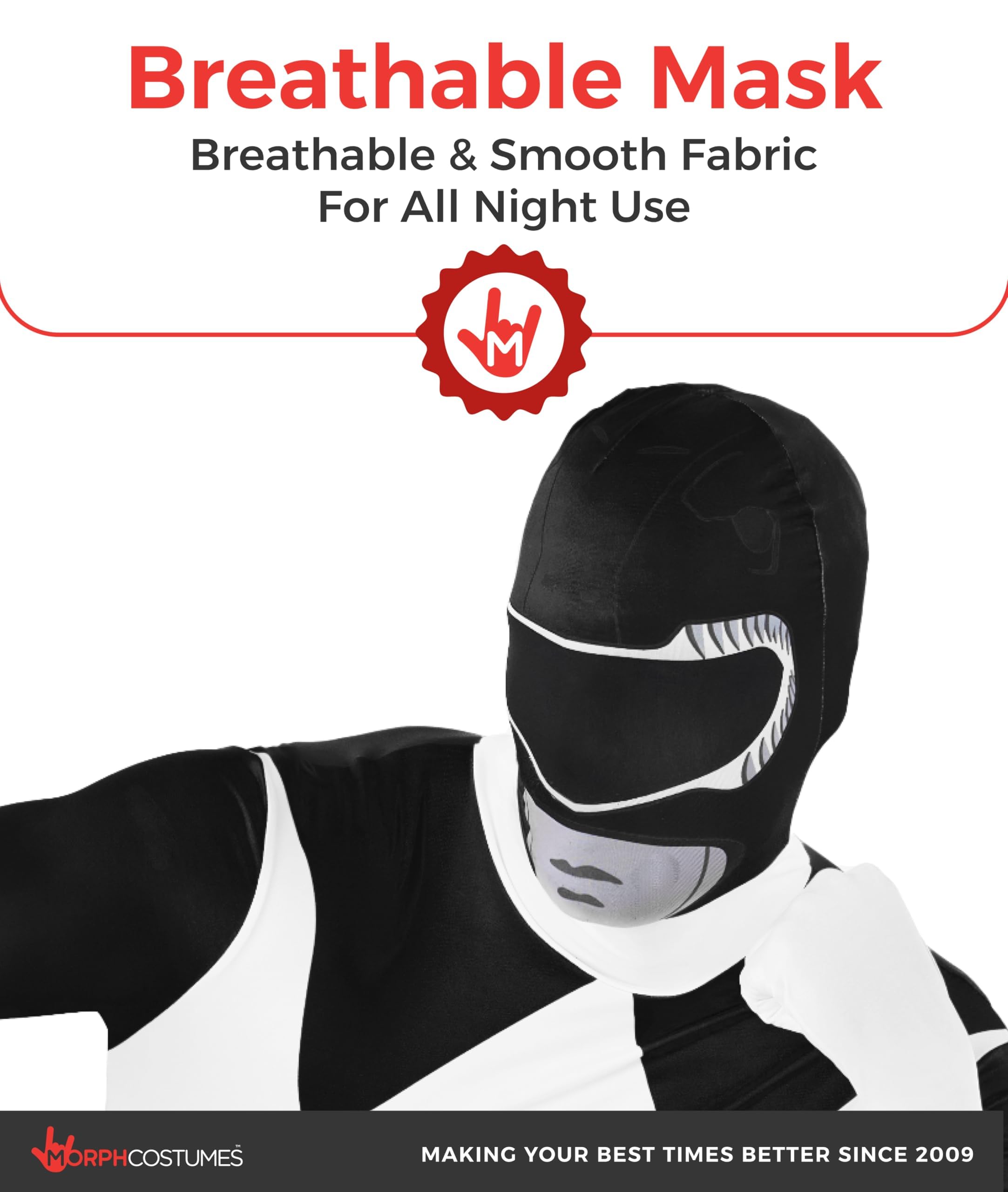 Morphsuits Black Power Ranger Costume Adult Men, Power Ranger Costume Adult, Funny Costumes for Adults - Image 5