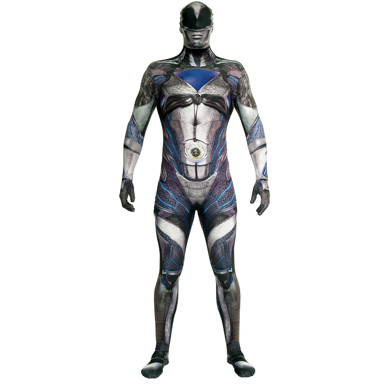 Morphsuits Black Power Ranger Costume Adult, Mens Deluxe Power Ranger Costume Large