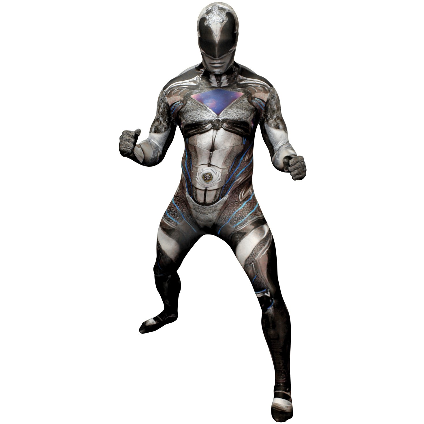 Morphsuits Black Power Ranger Costume Adult, Mens Deluxe Power Ranger Costume Large - Image 2