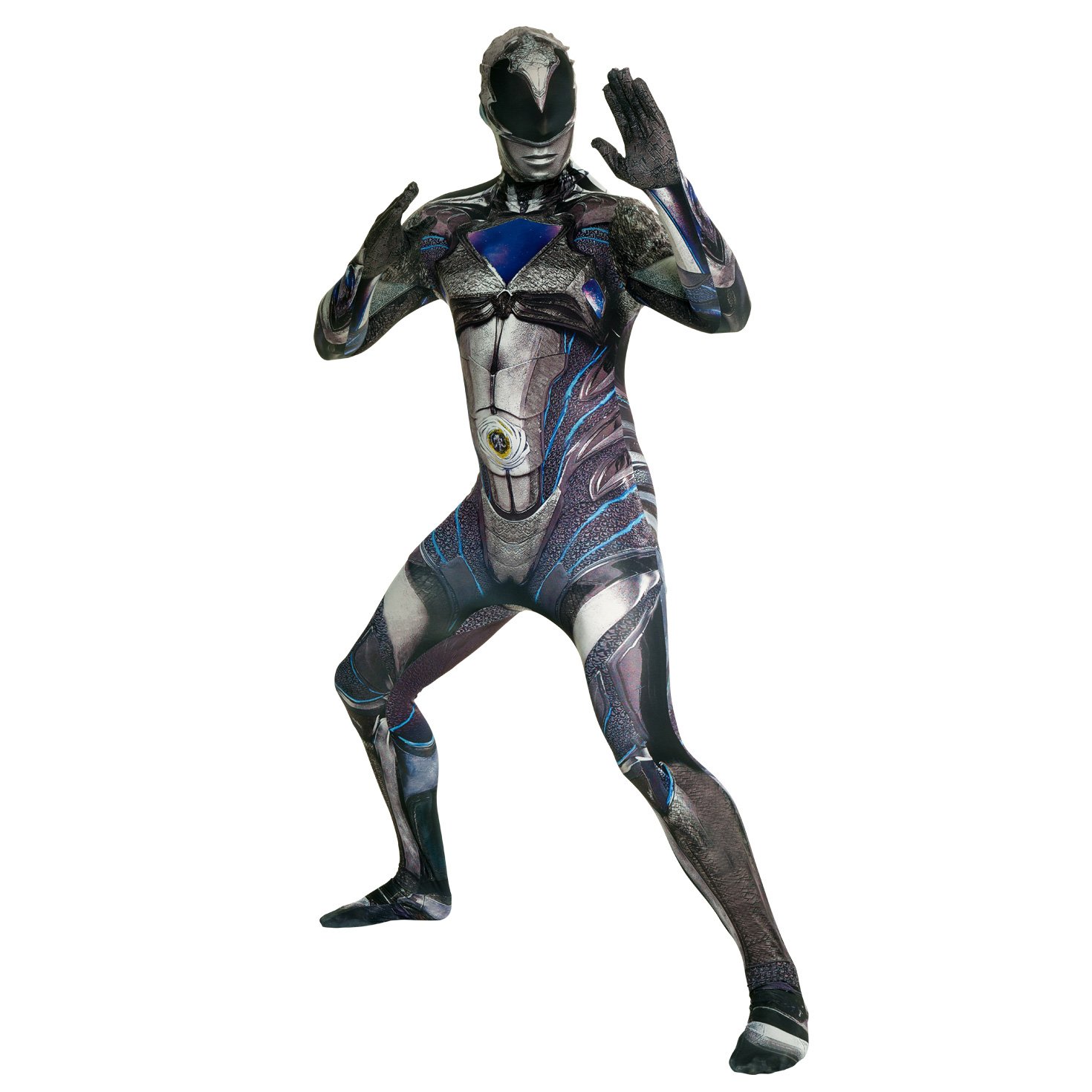 Morphsuits Black Power Ranger Costume Adult, Mens Deluxe Power Ranger Costume Large - Image 3