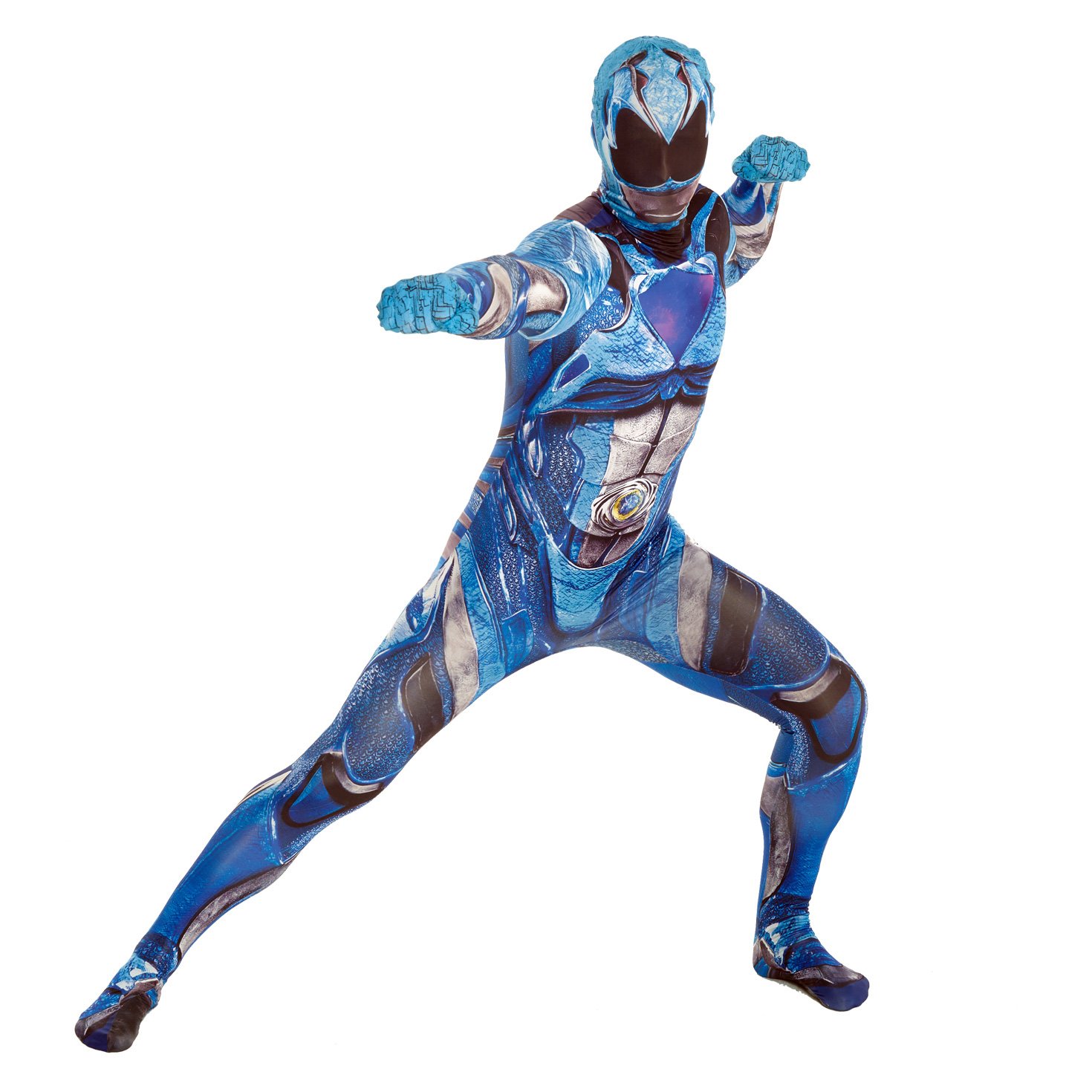 Morphsuits Blue Power Ranger Costume Adult, Mens Deluxe Power Ranger Costume - Image 3